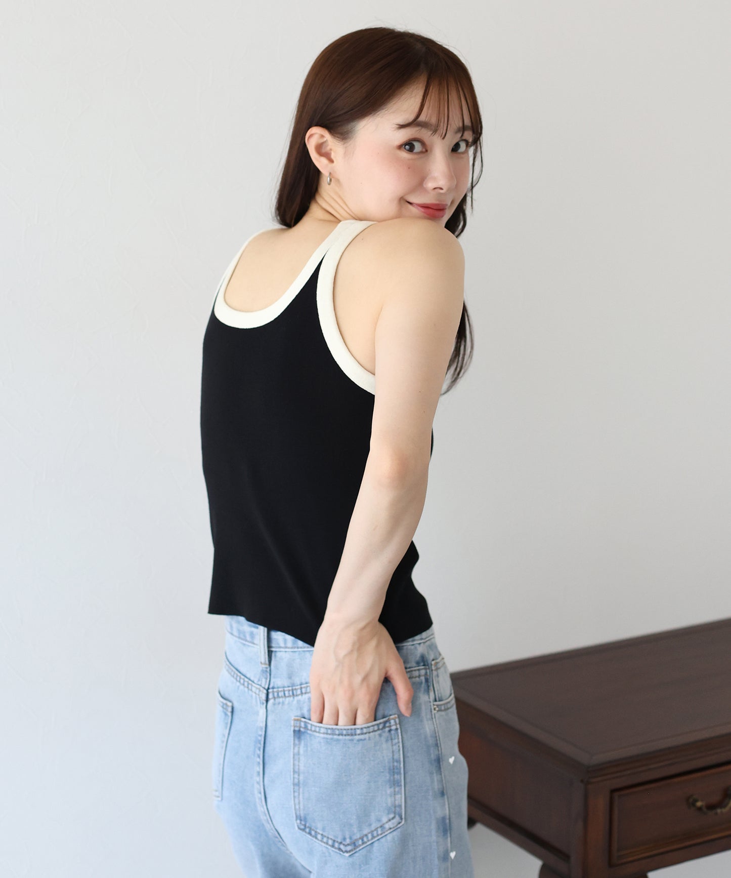 【SALE】2WAYバイカラータンクトップ【ネコポス】