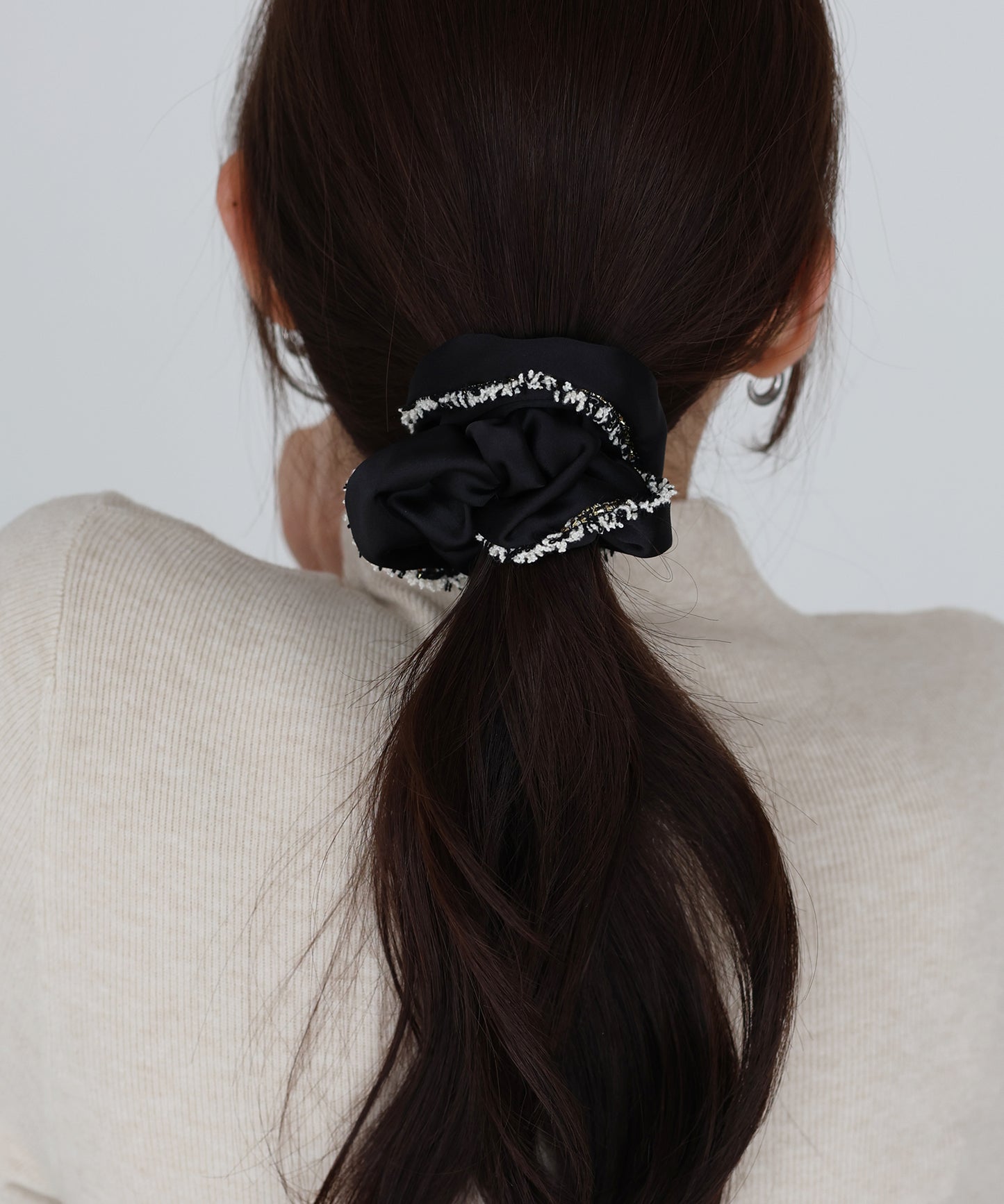 【早割5%OFF】ツイードサテンシュシュ【ネコポス】