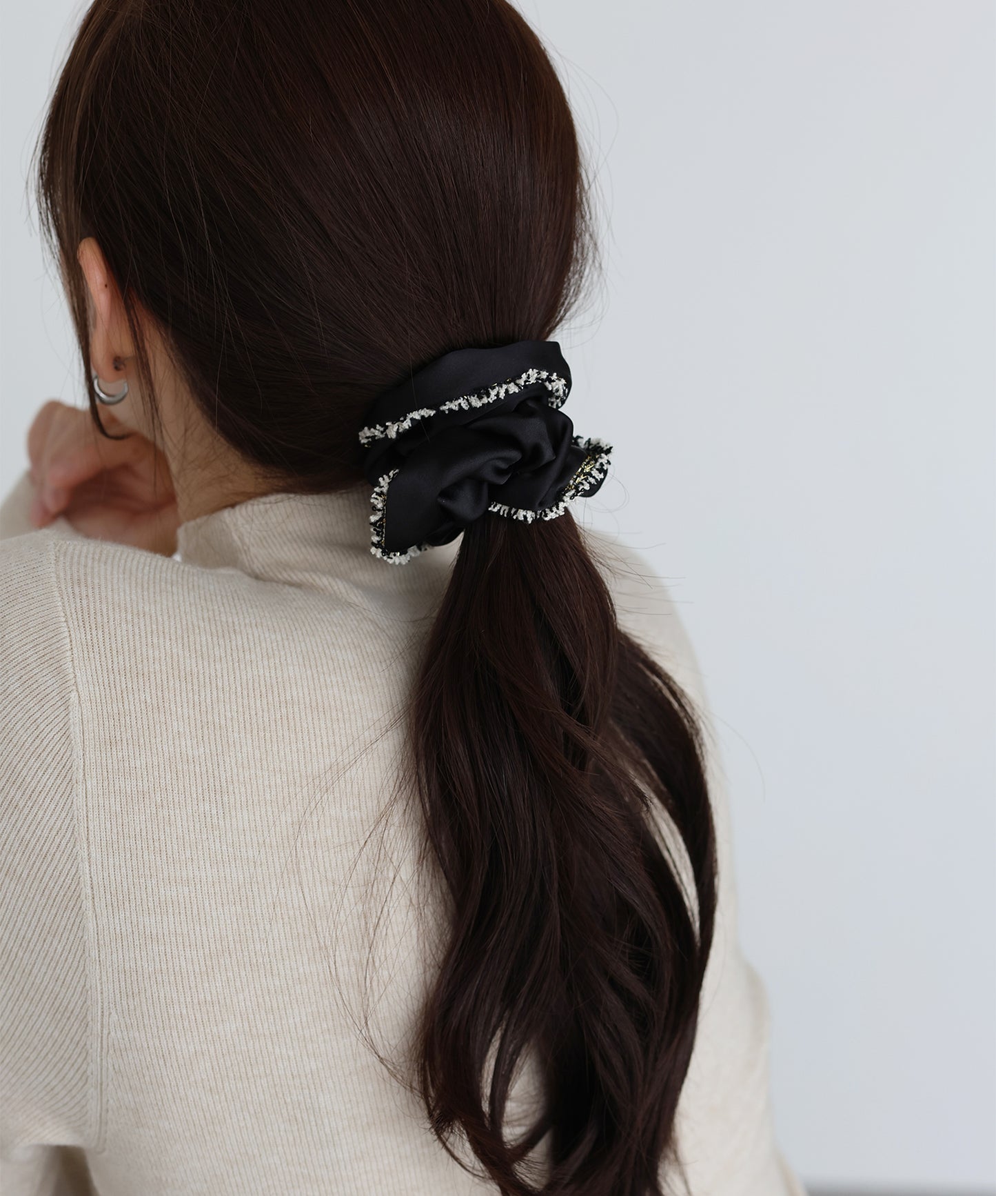 【早割5%OFF】ツイードサテンシュシュ【ネコポス】