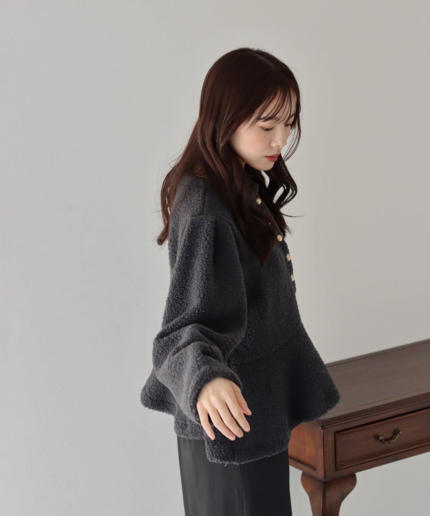 【SALE】もこもこペプラムコート