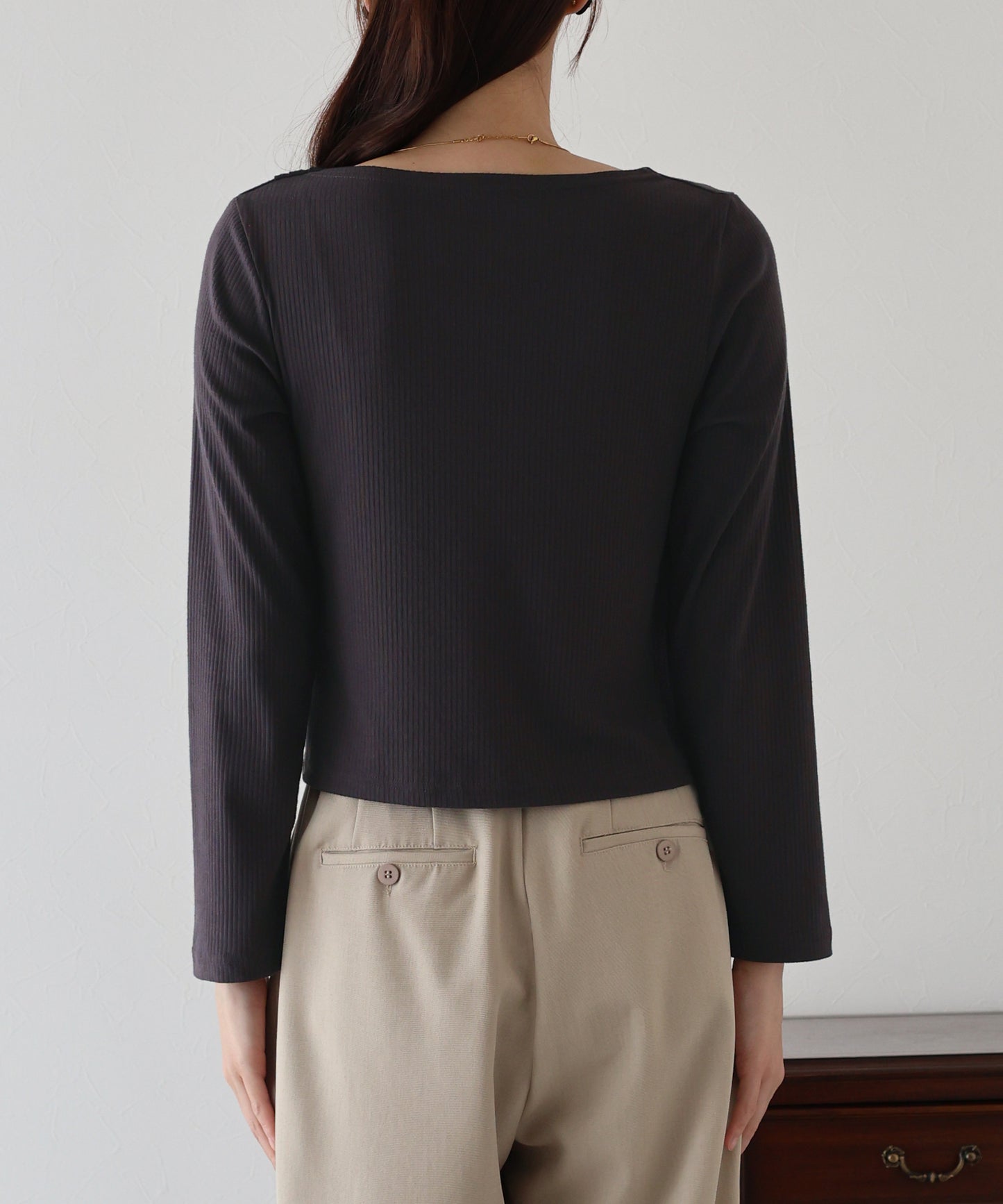 ドレープネックリブカットソー【ネコポス】