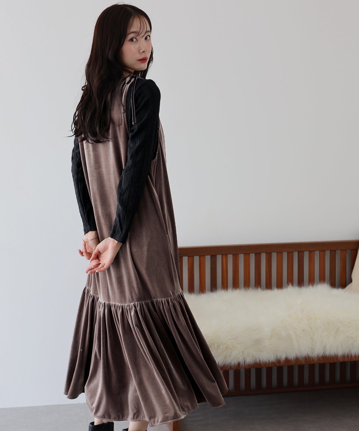 【SALE】ベロアジャンパースカート