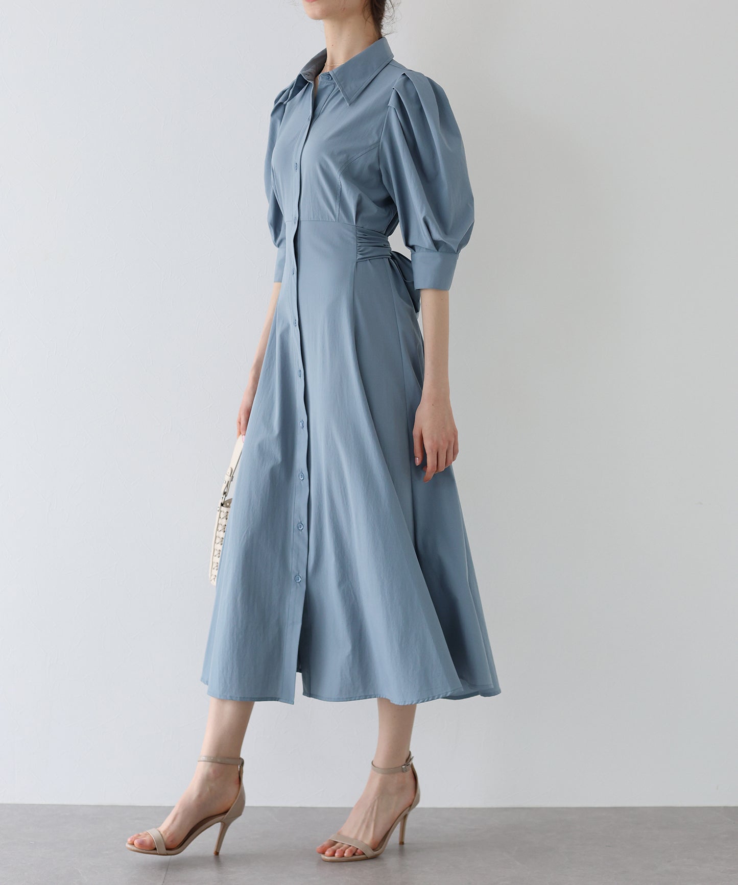 【SALE】リボンシャツワンピース