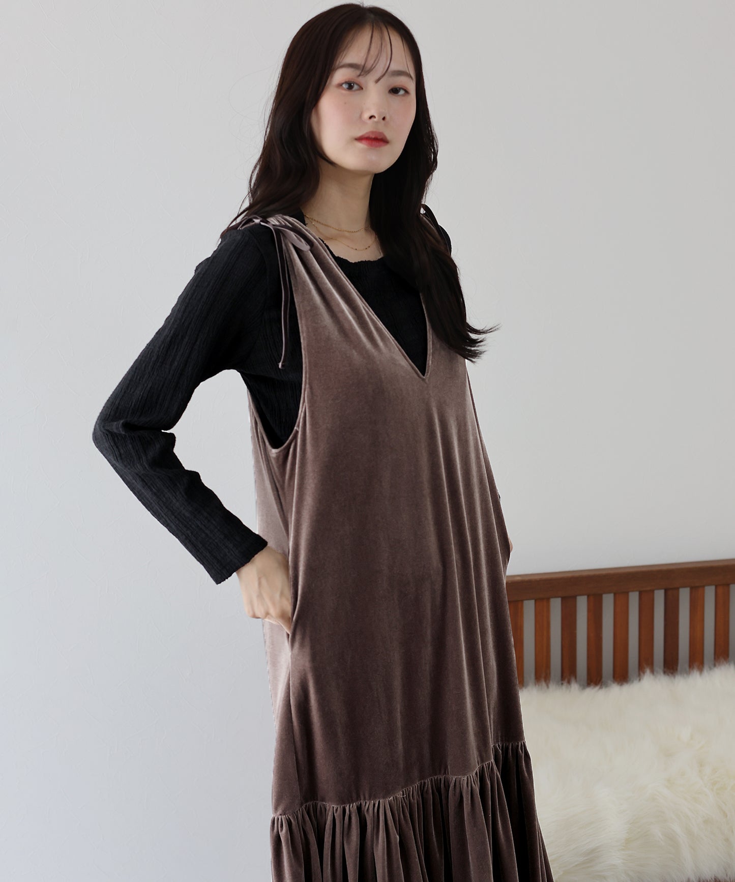 【SALE】ベロアジャンパースカート