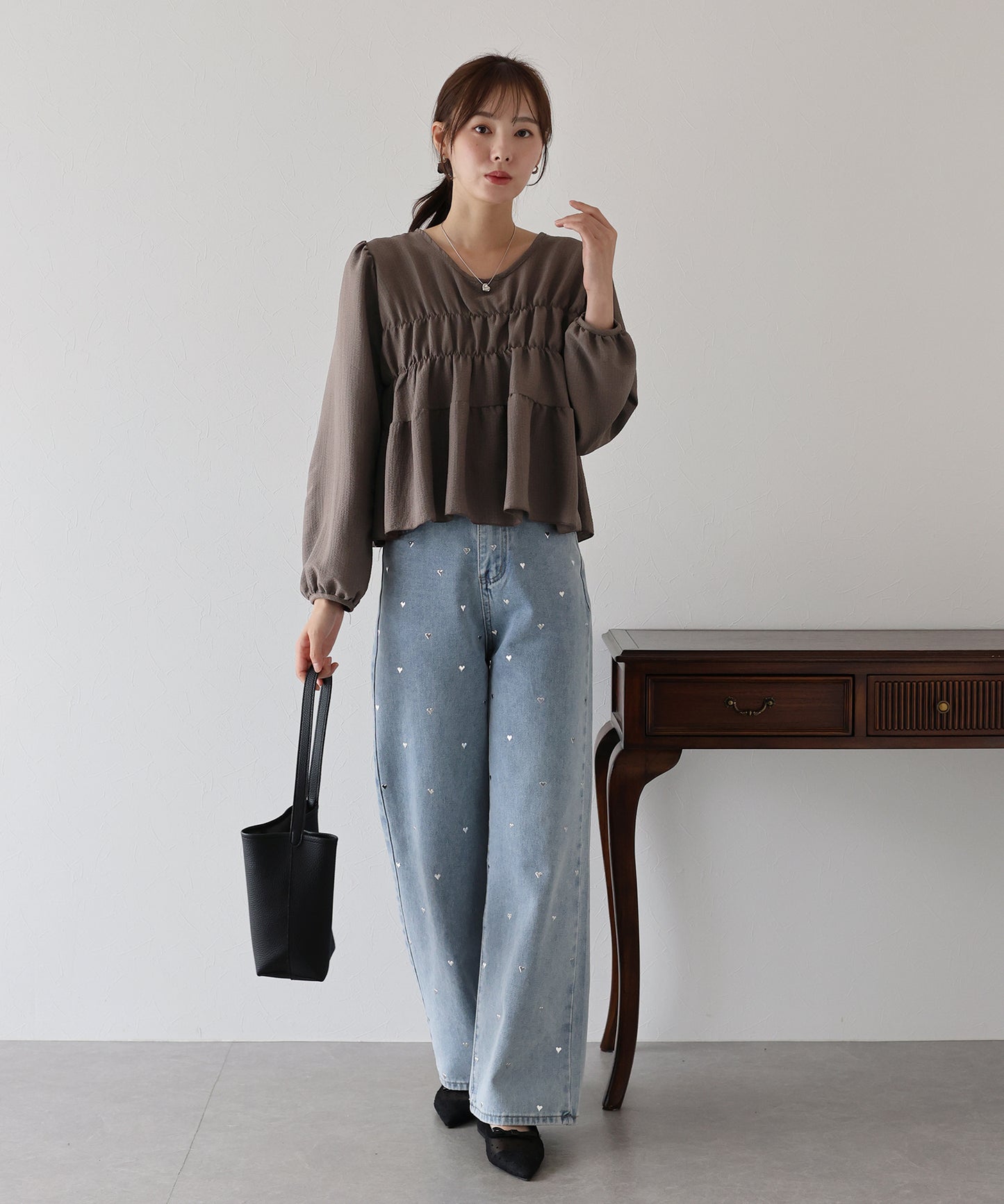 【早割5%OFF】バックリボンティアードブラウス【ネコポス】