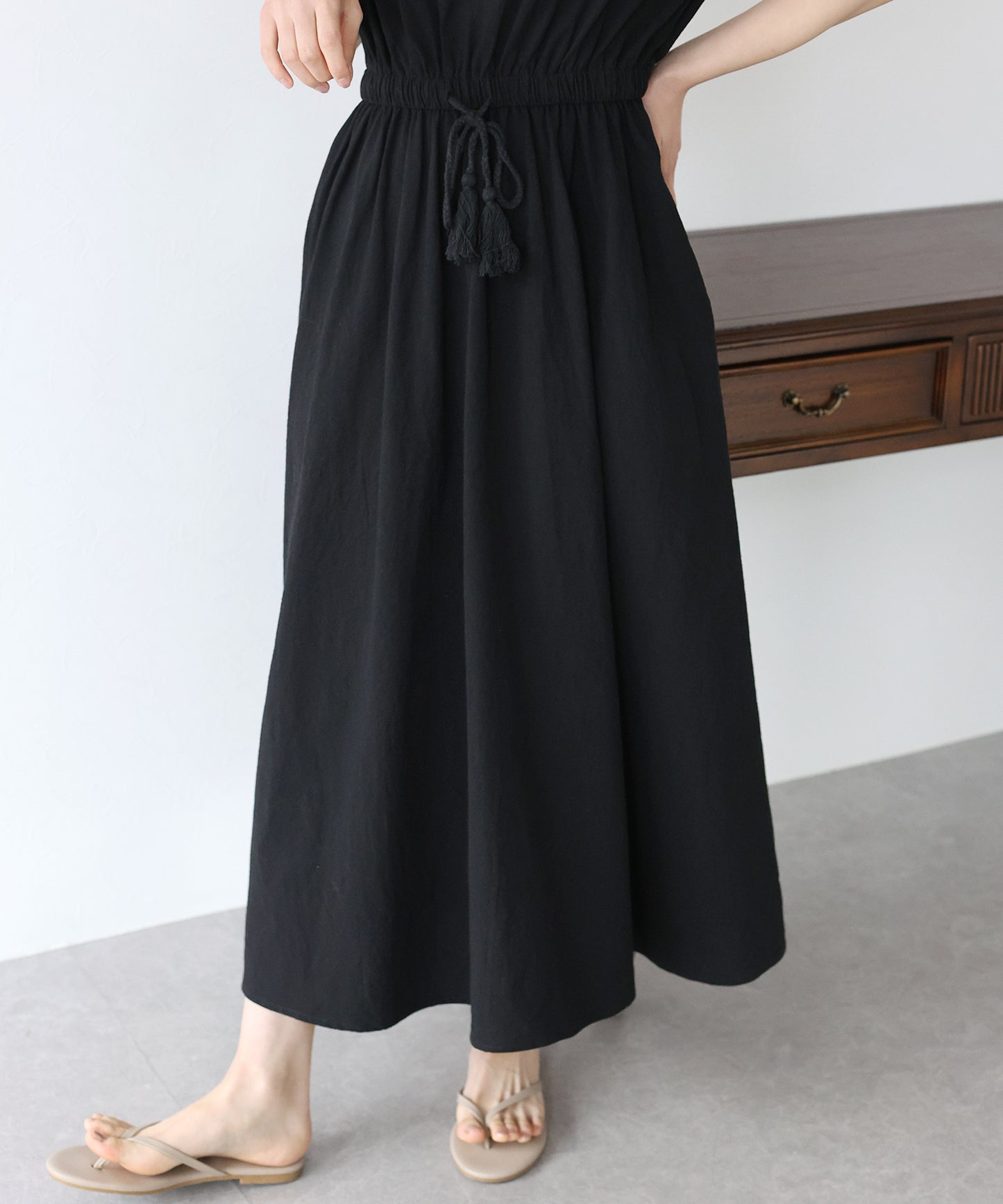 【SALE】袖レースドロストワンピース