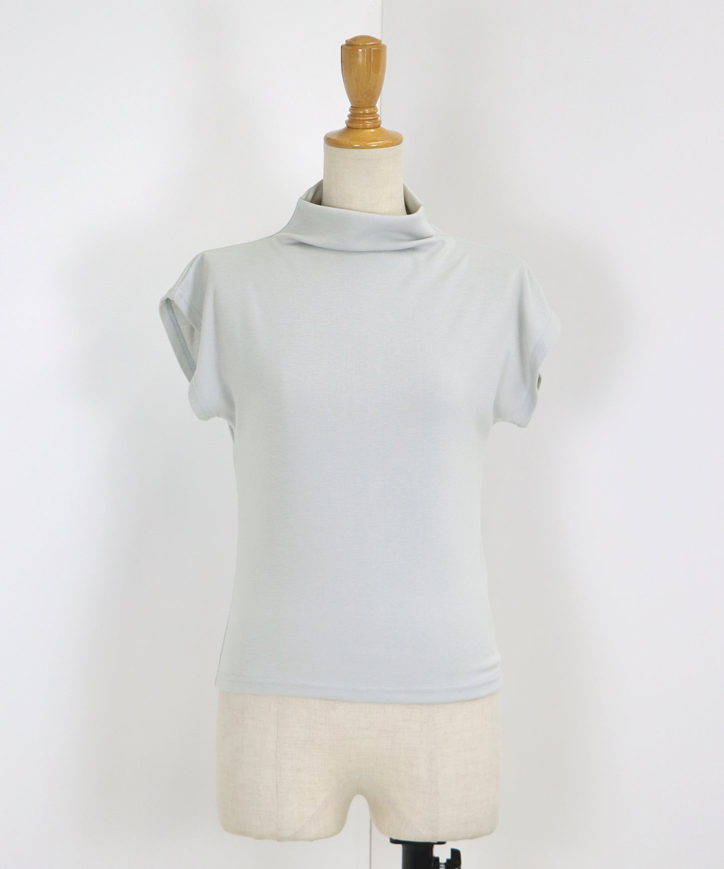 【SALE】ハイネックフレンチスリーブTシャツ【ネコポス】