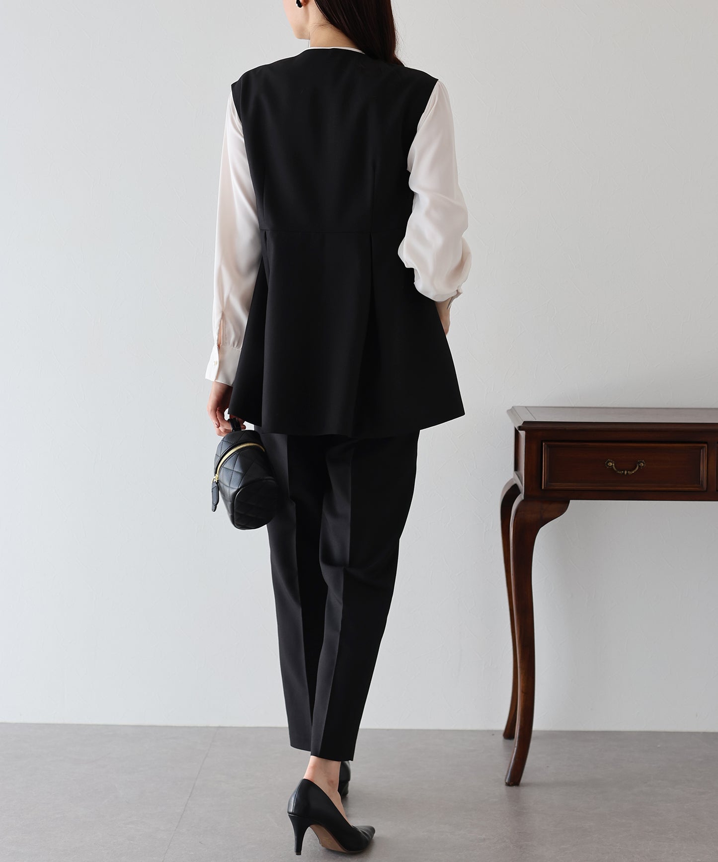 【TIME SALE】ペプラムベスト&テーパードパンツ セレモニー2点セット