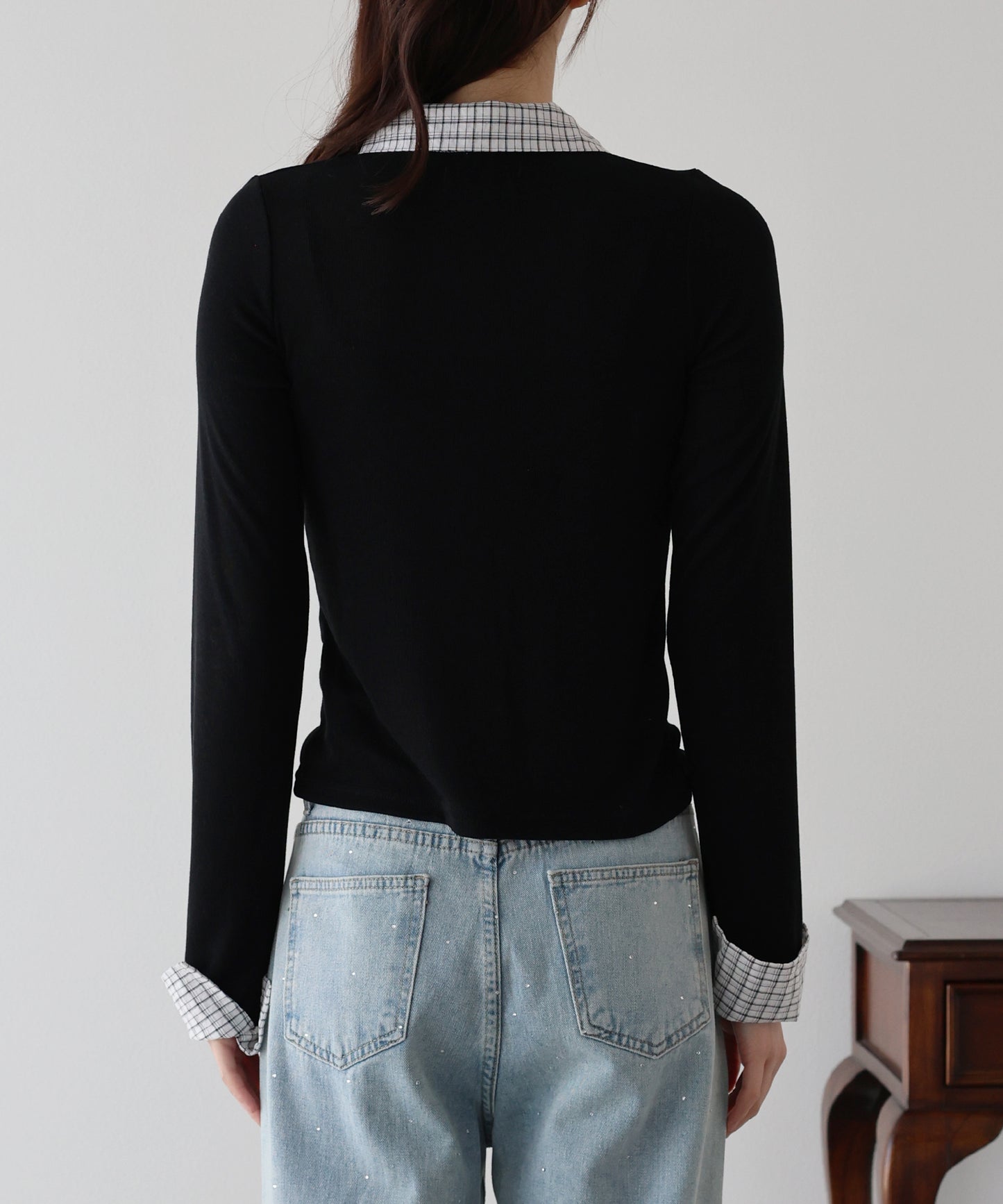 【早割5%OFF】チェックシャツドッキングカーディガン【ネコポス】