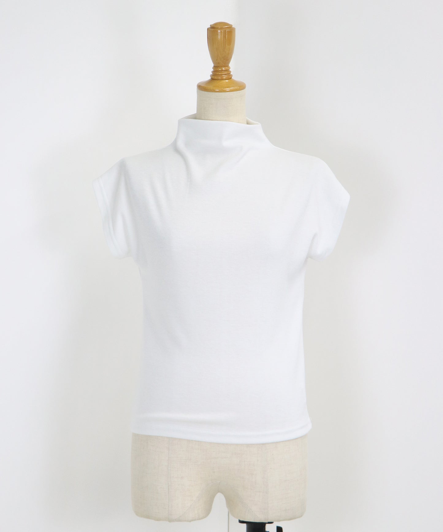 【SALE】ハイネックフレンチスリーブTシャツ【ネコポス】