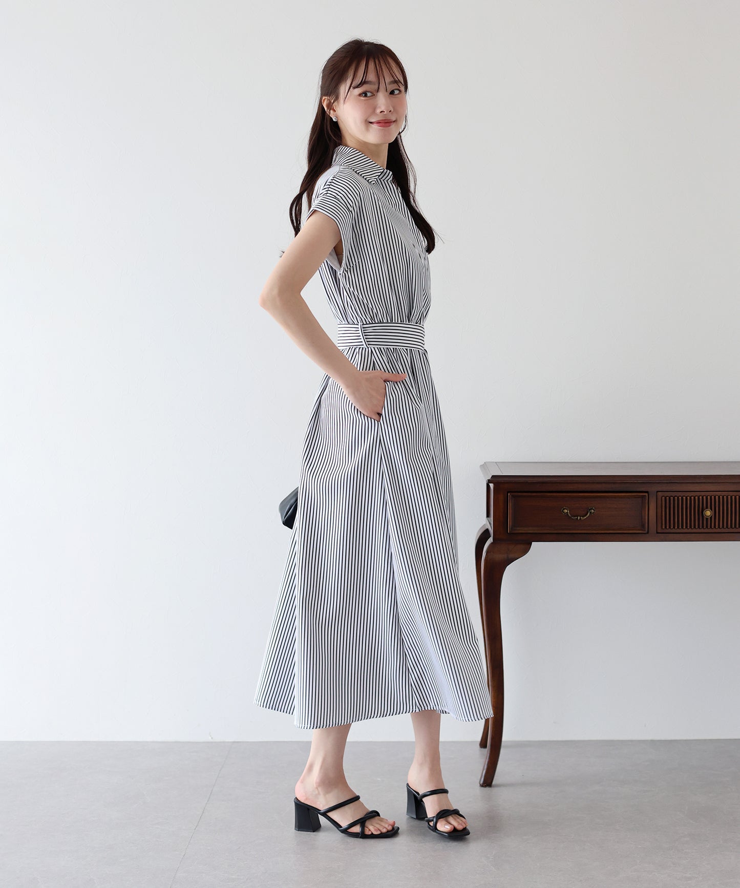 【TIME SALE】カシュクールシャツワンピース