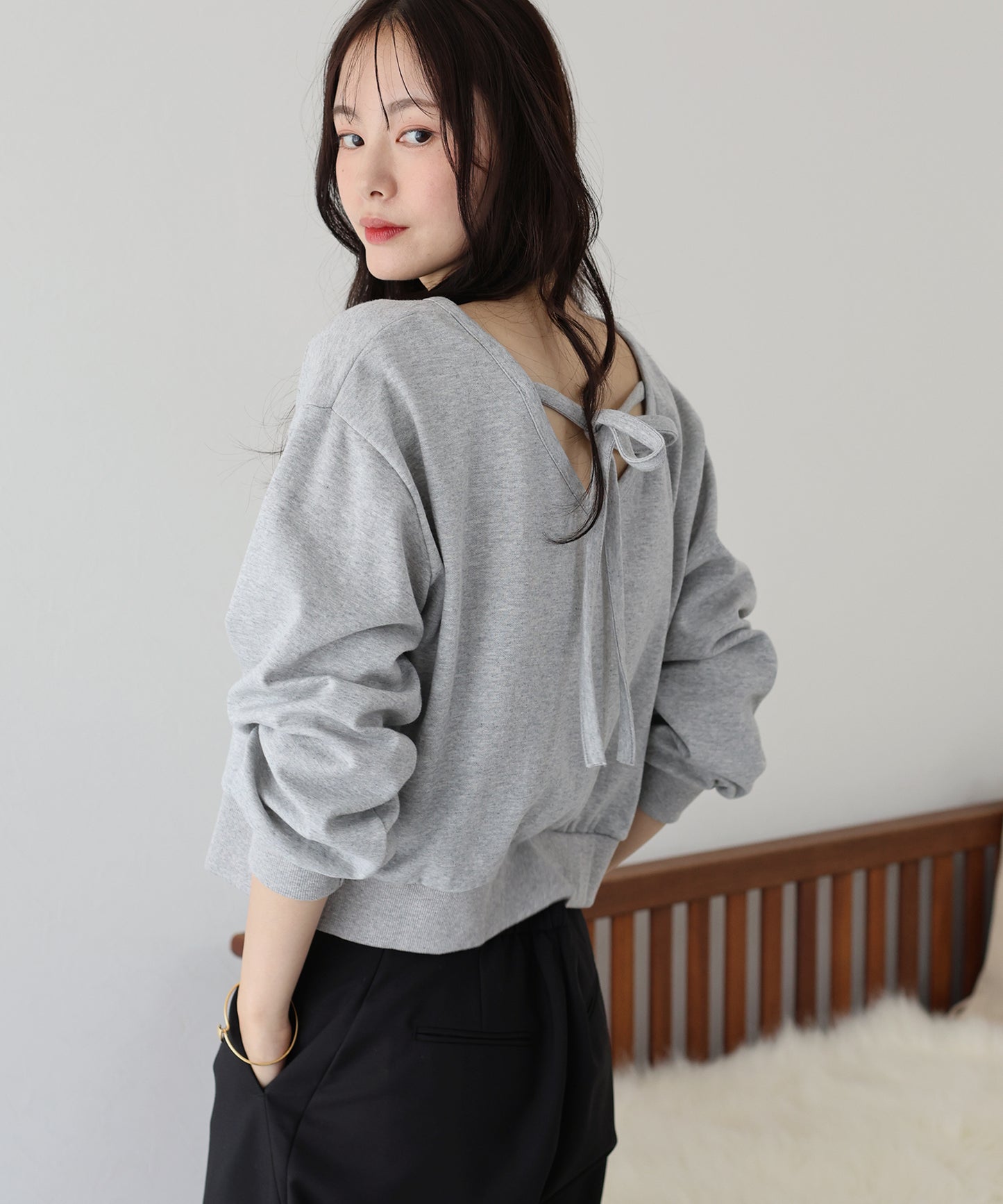 【TIME SALE】バックリボンスウェット