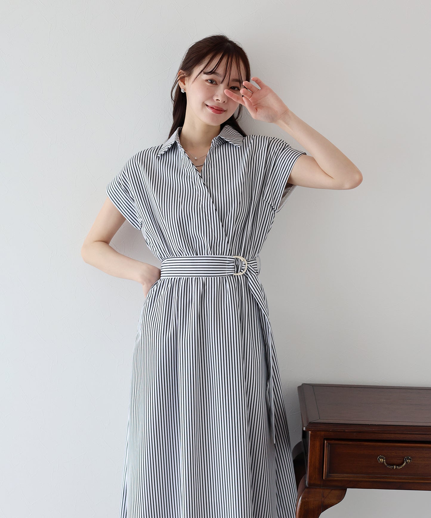 【TIME SALE】カシュクールシャツワンピース