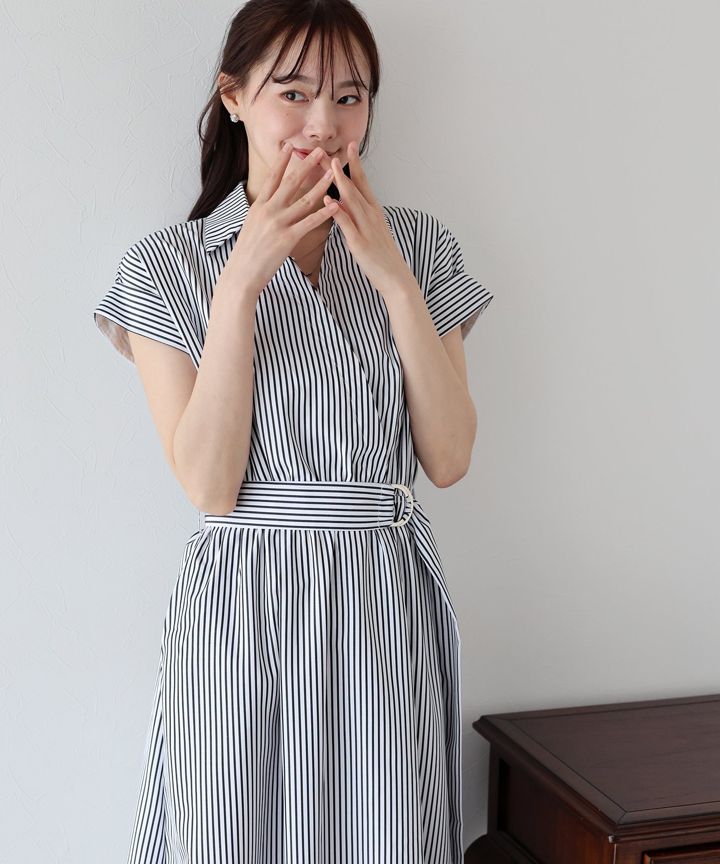 【TIME SALE】カシュクールシャツワンピース