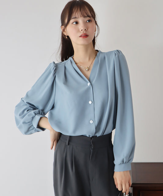 パールドットボタンブラウス【ネコポス】