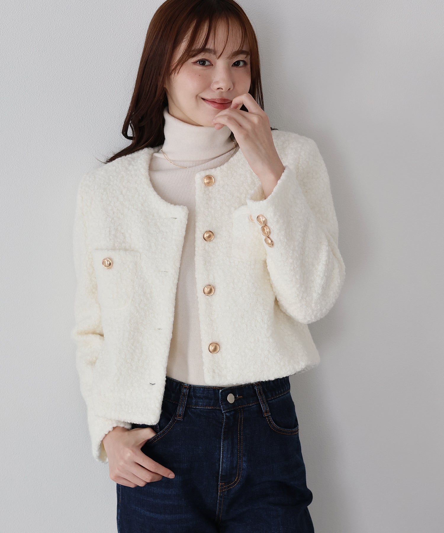 金ボタンボアコート – BLUE ONLINE