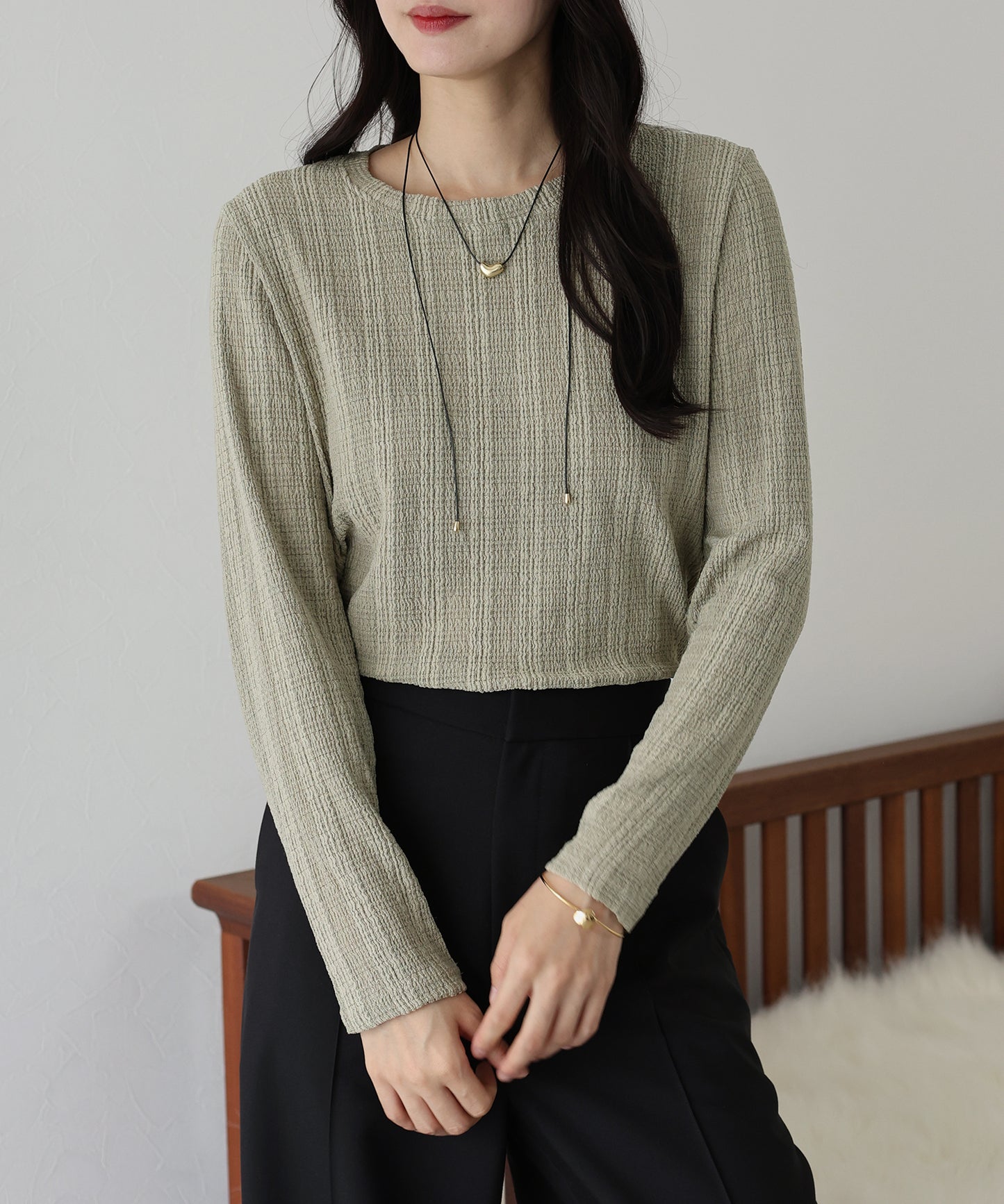 ストライプジャガードカットソー