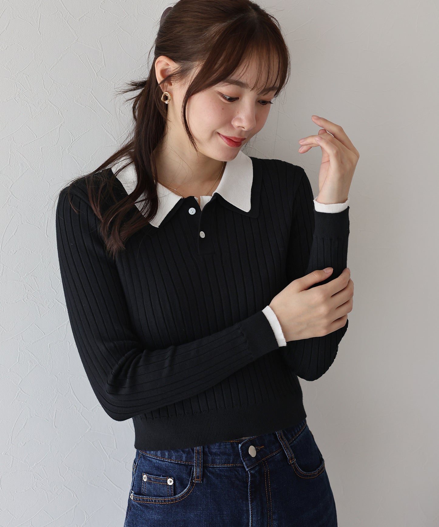 【早割5%OFF】ダブル襟ポロニット