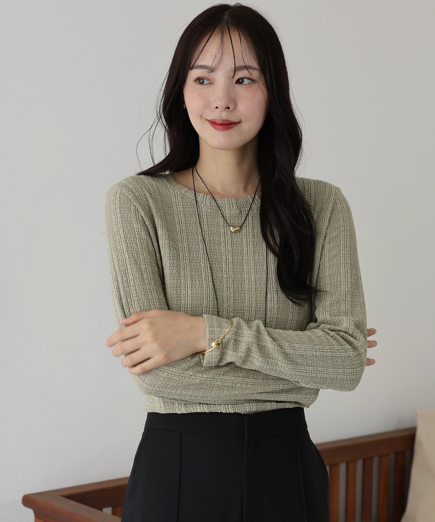 ストライプジャガードカットソー