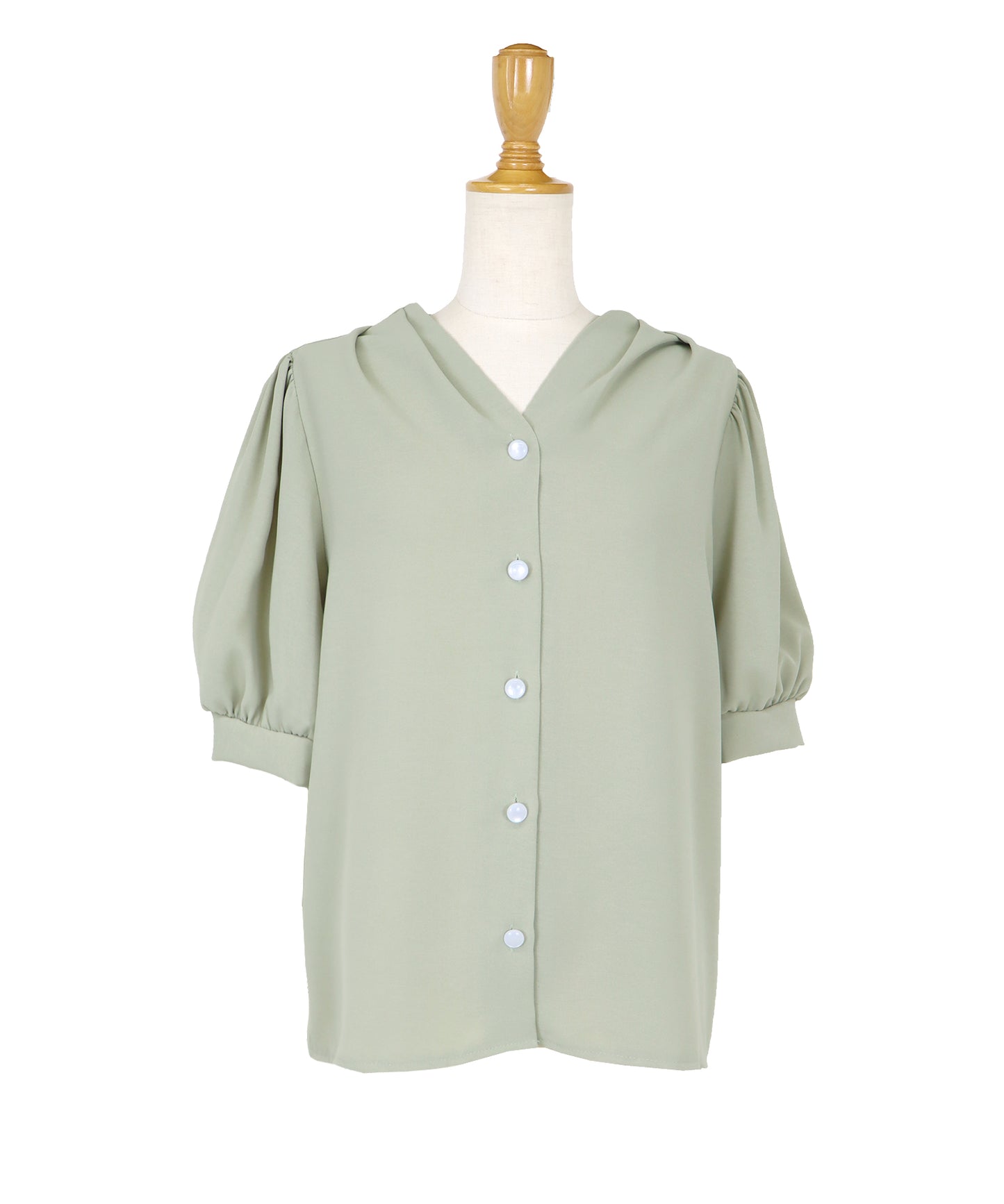 펄 도트 버튼 블라우스