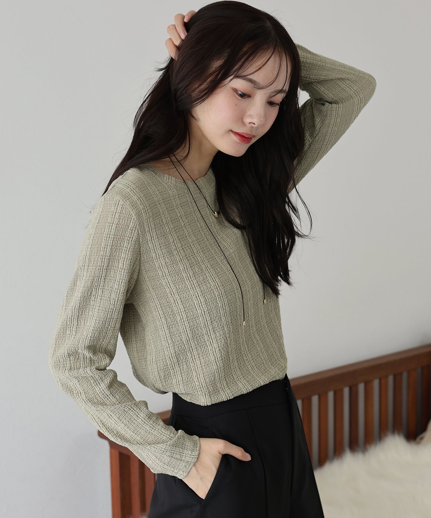 ストライプジャガードカットソー