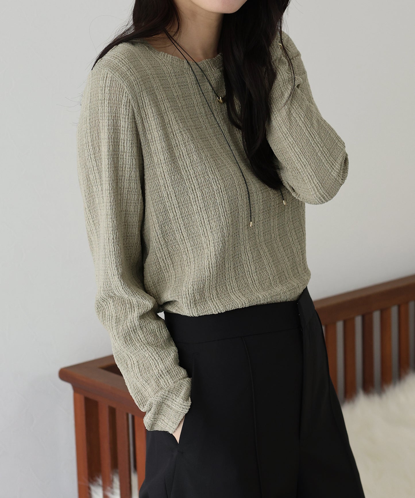 ストライプジャガードカットソー