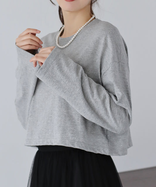 ワイドスリーブショート丈ロンT【ネコポス】