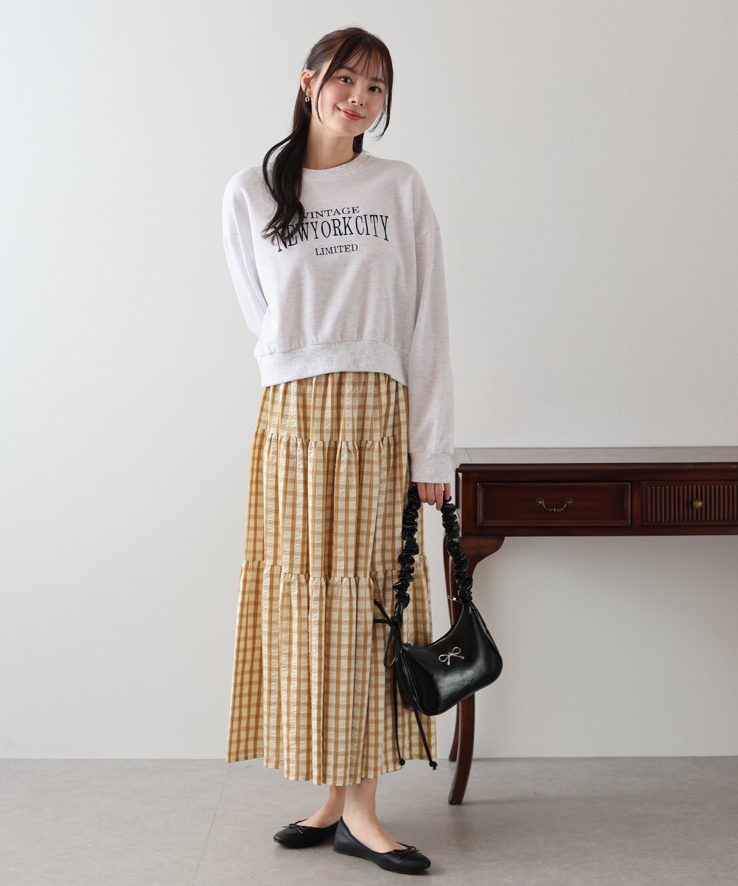 【SALE】チェックティアードスカート