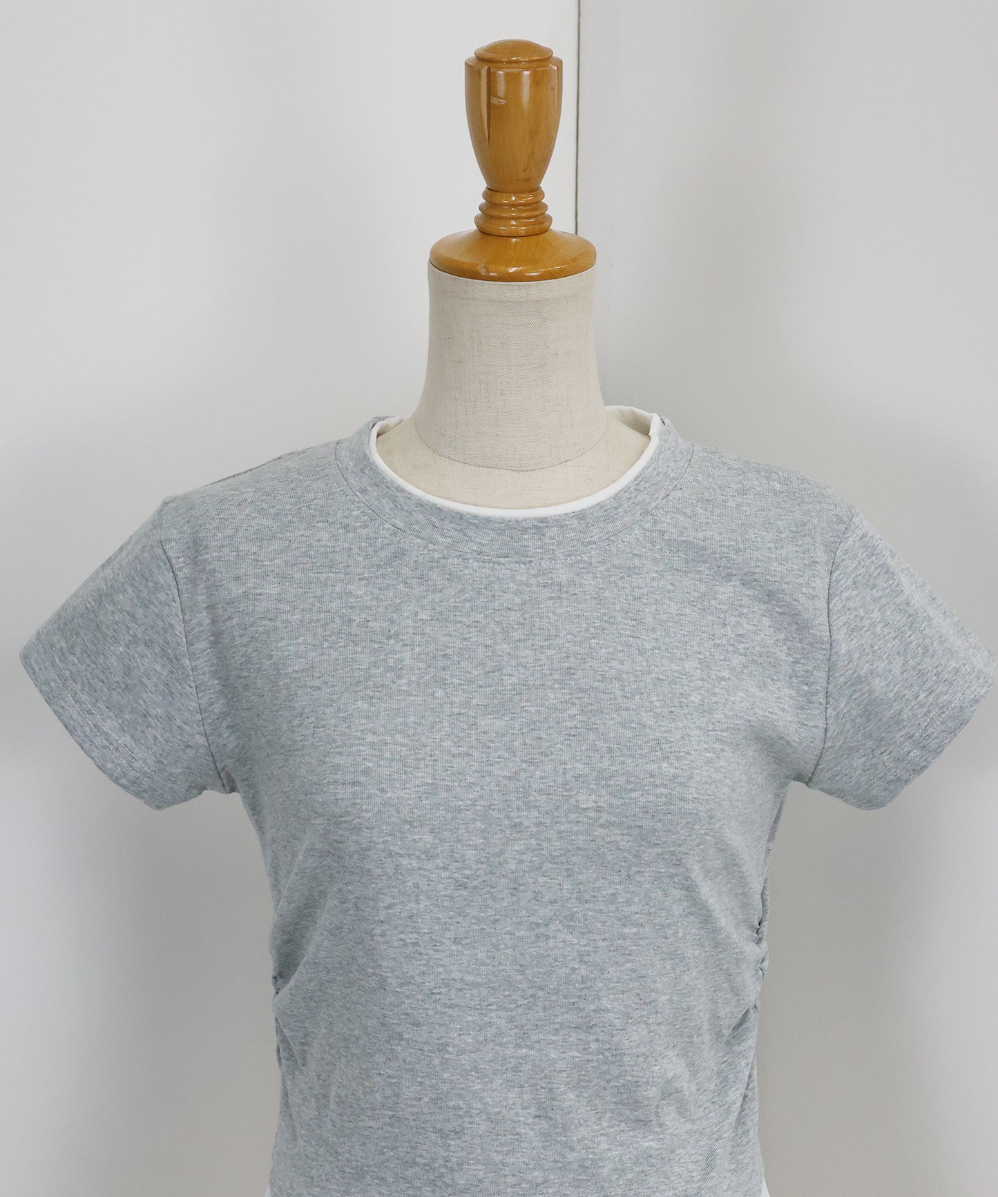 【TIME SALE】サイドシャーリングレイヤードTシャツ【ネコポス】