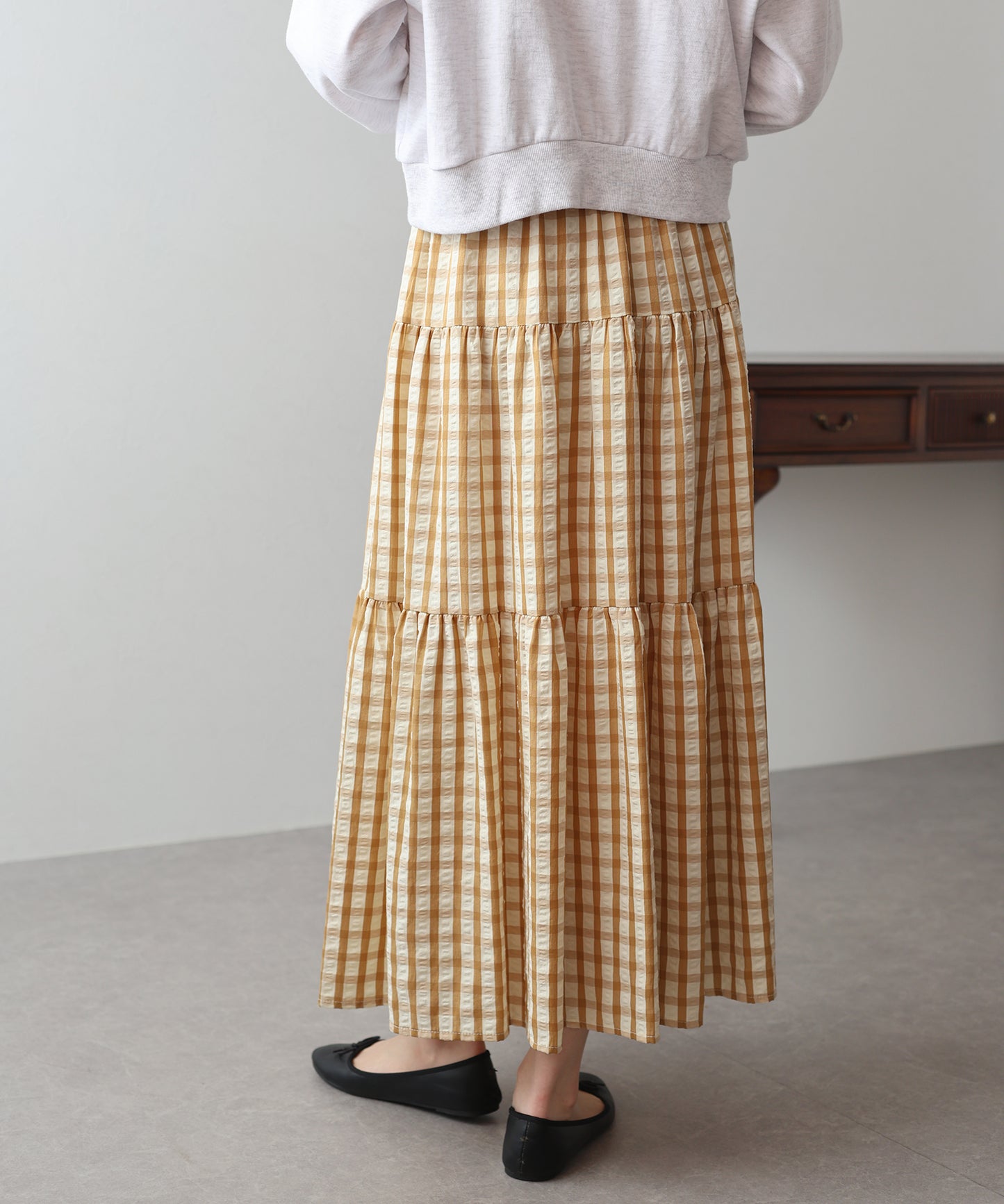 【SALE】チェックティアードスカート