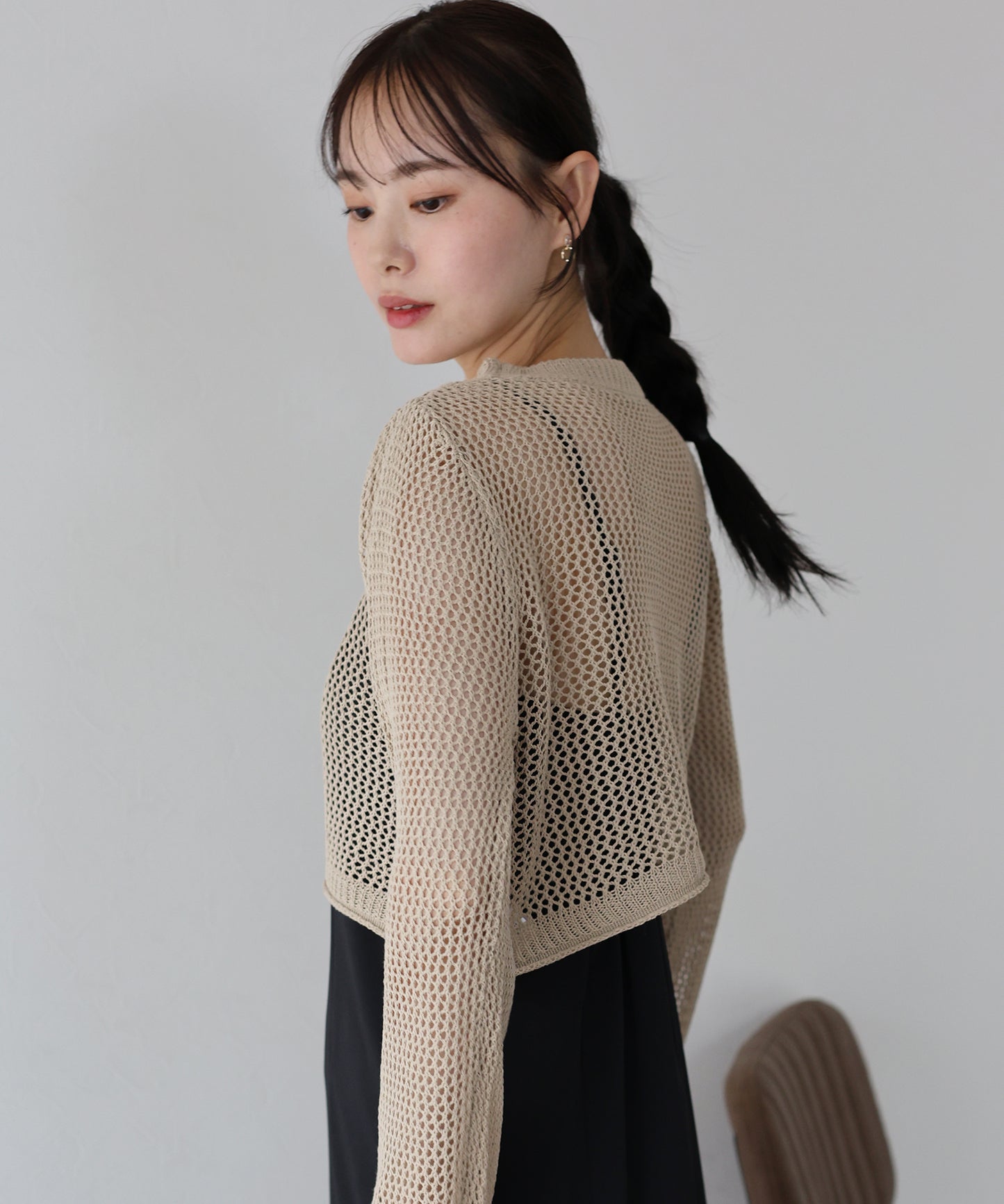 【SALE】メッシュニットトップス