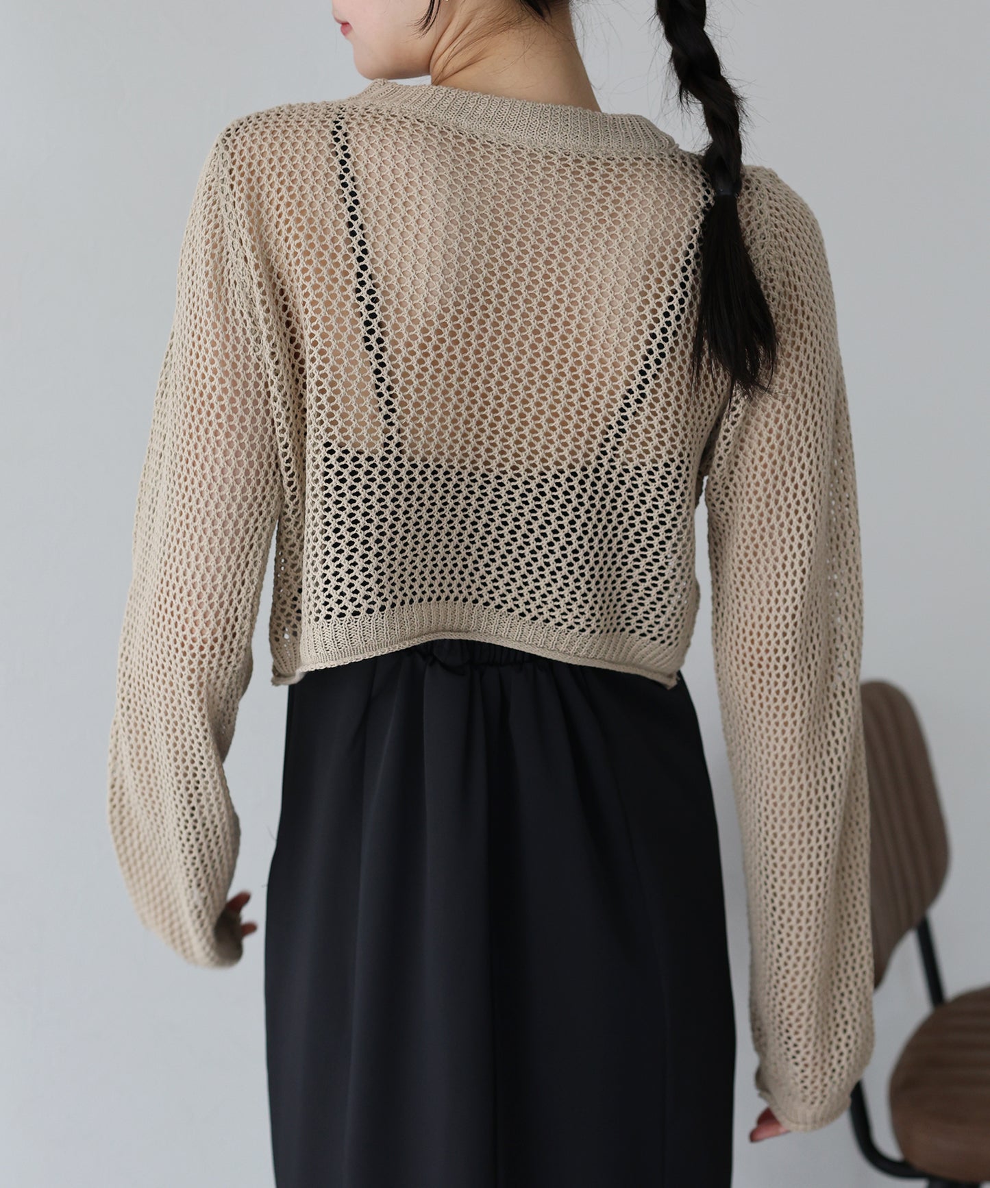 【SALE】メッシュニットトップス