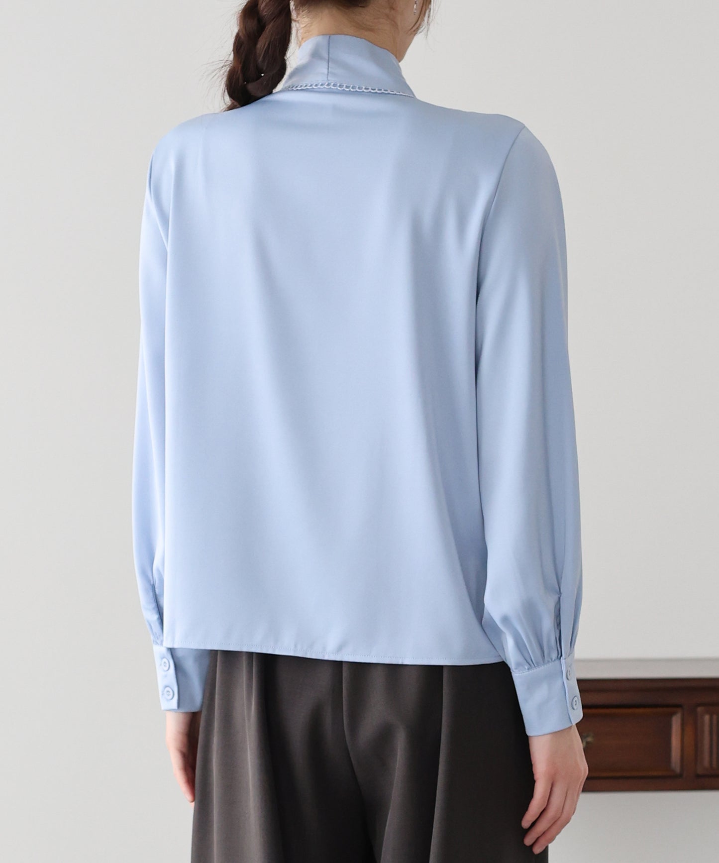 レーストリムリボンブラウス【ネコポス】