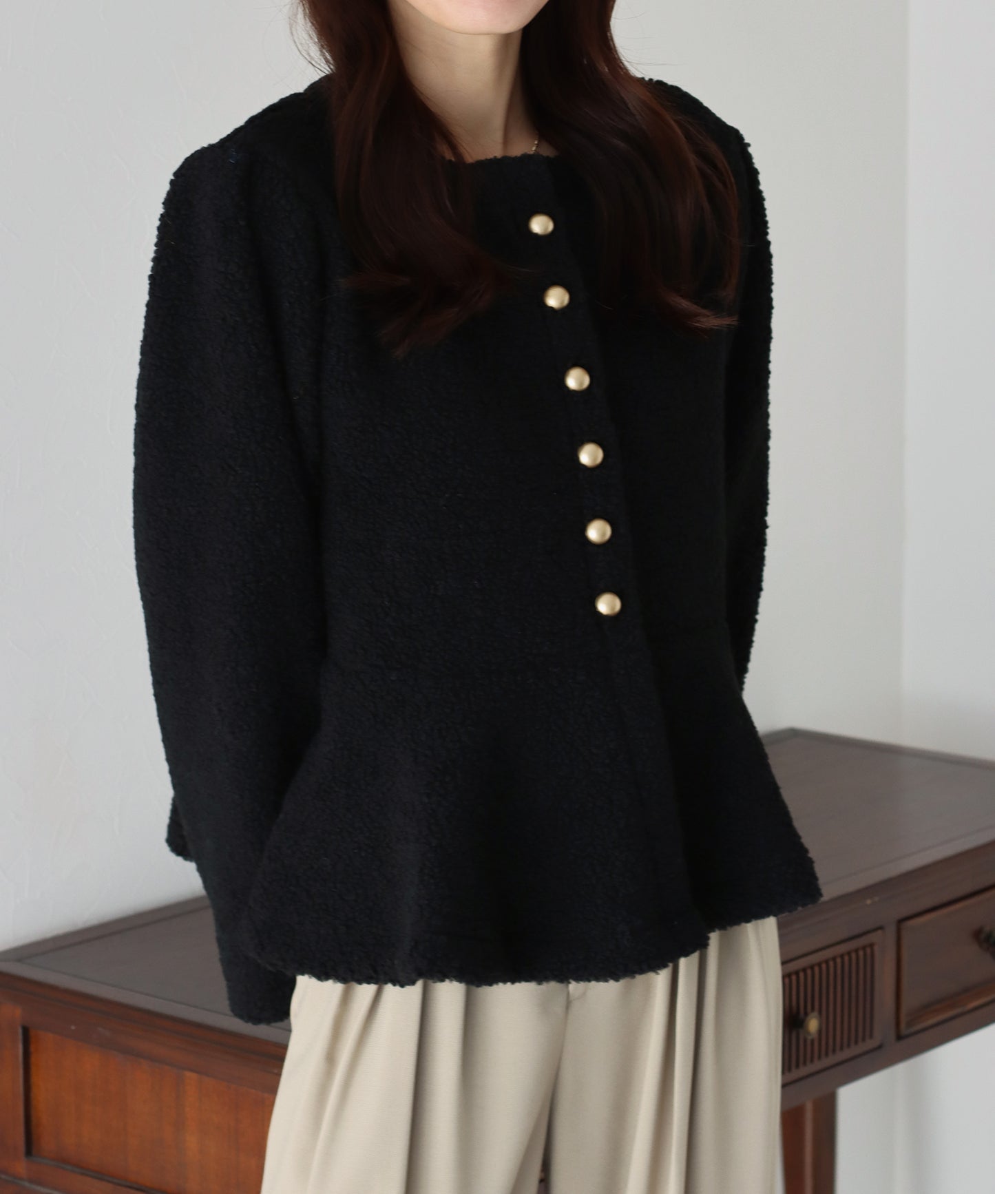 【SALE】もこもこペプラムコート