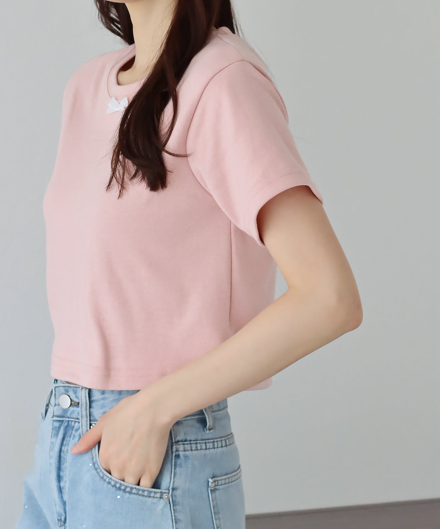【SALE】プチリボン付きTシャツ【ネコポス】