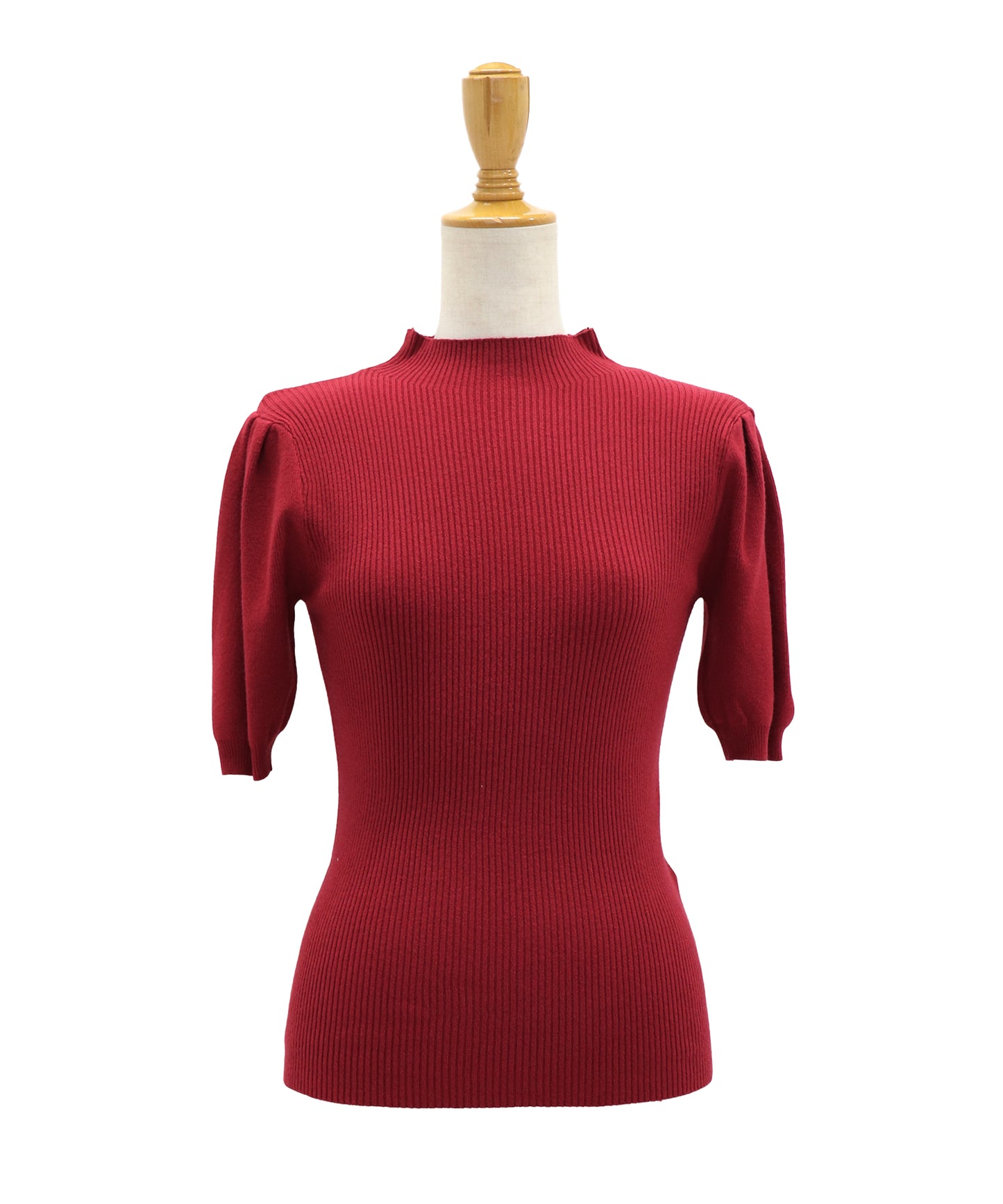 【SALE】パフスリーブ半袖なめらかニット【ネコポス】