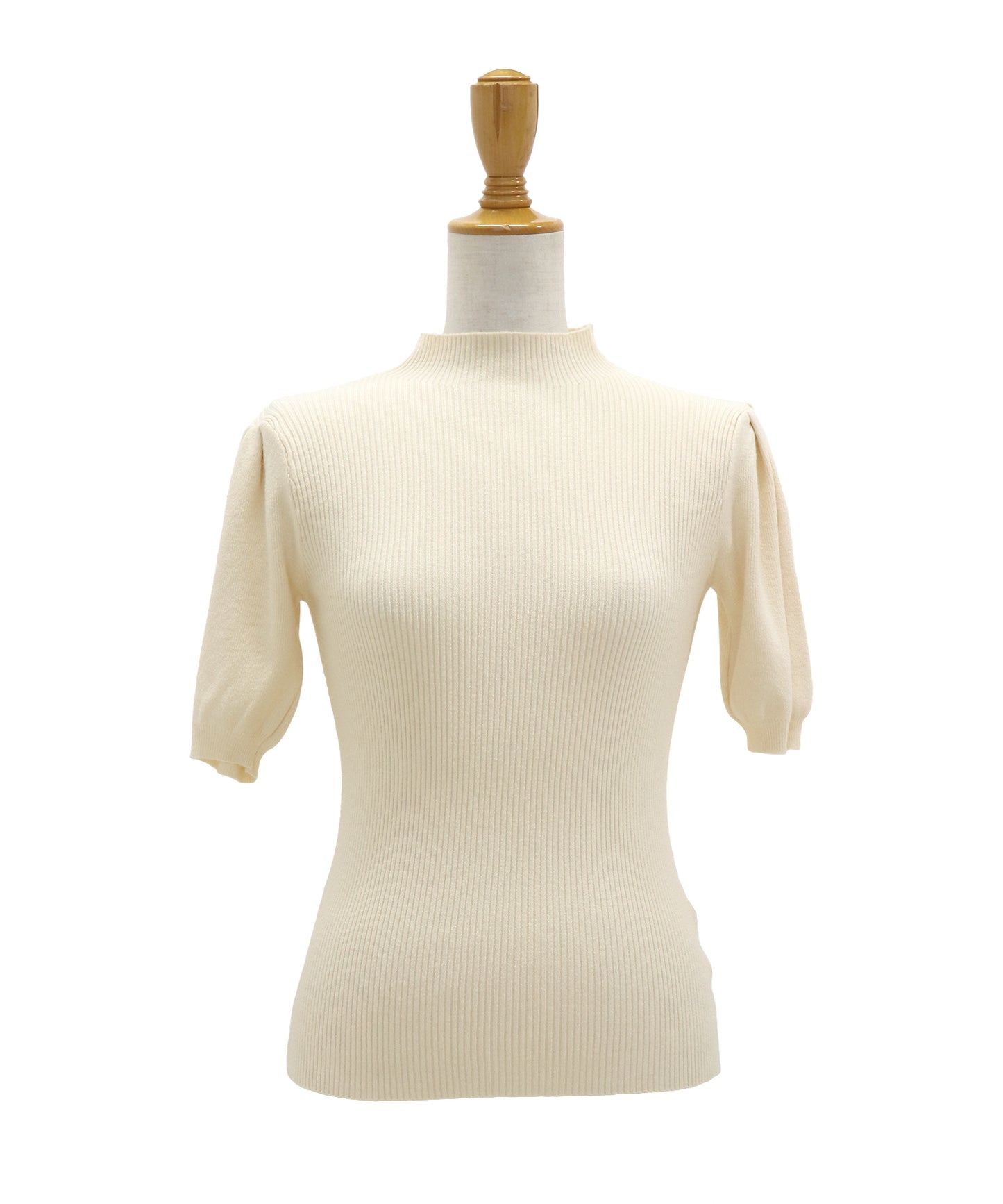 【SALE】パフスリーブ半袖なめらかニット【ネコポス】