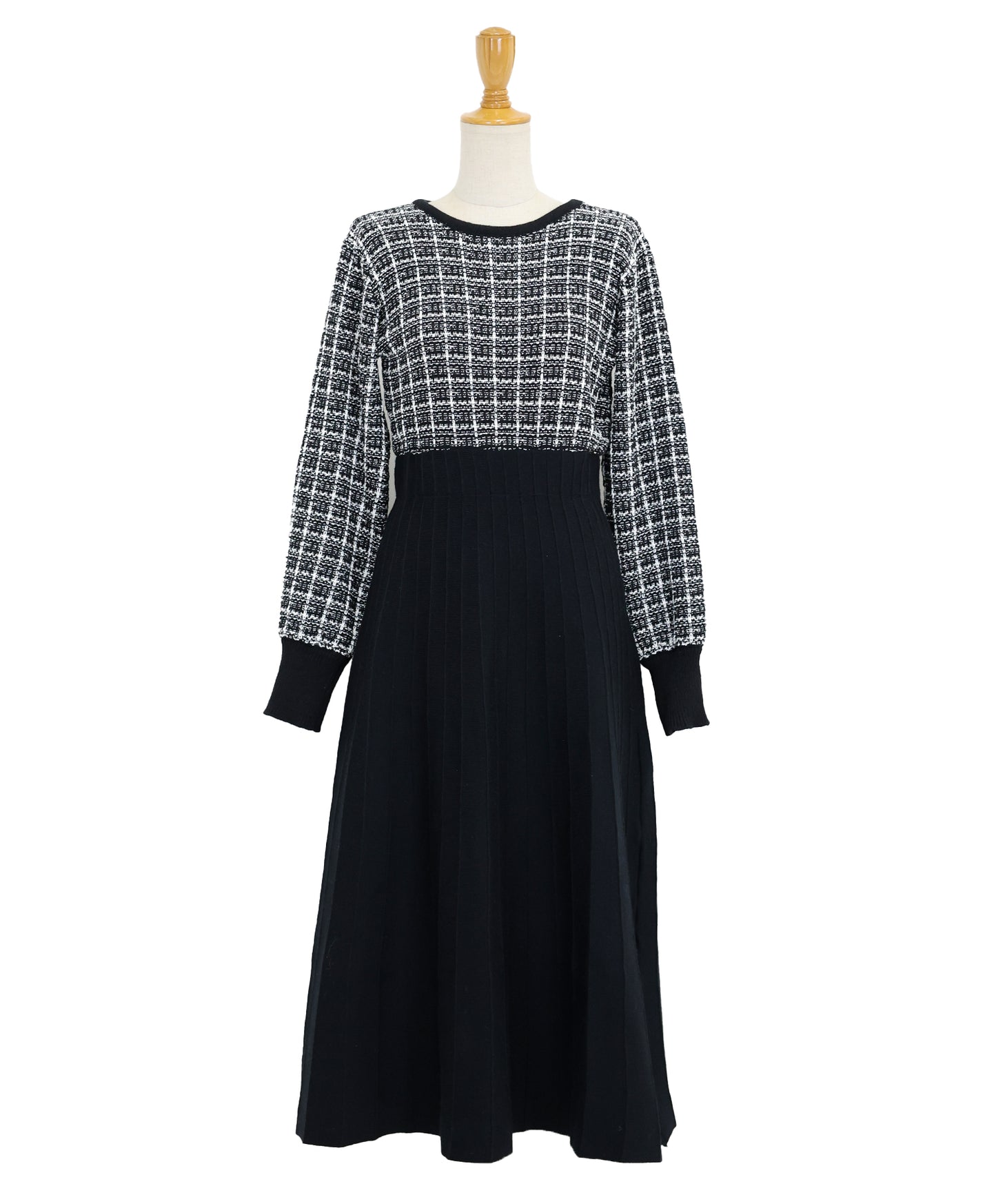 【SALE】ツイードニットワンピース