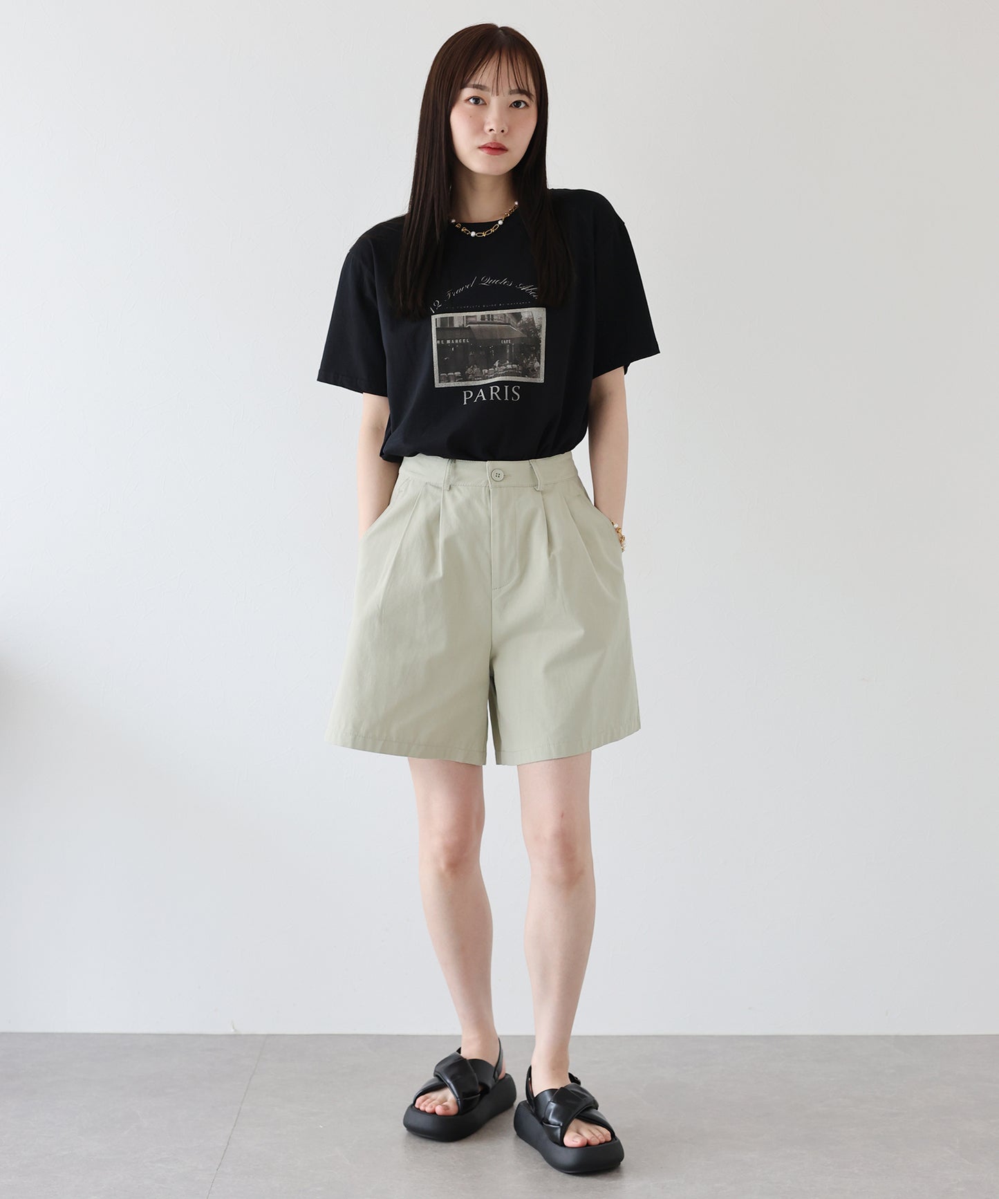 【SALE】メッシュベルト付きハーフパンツ