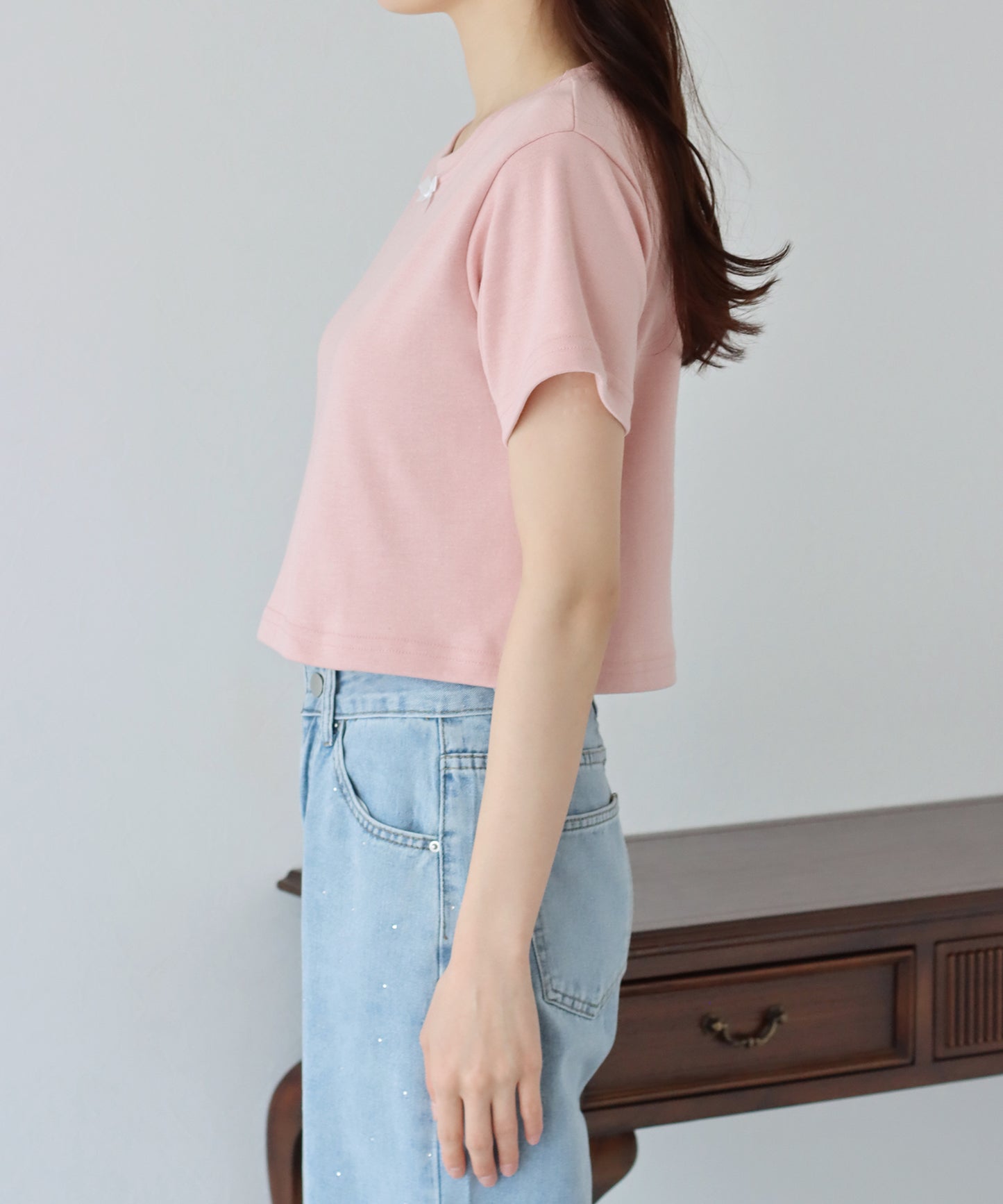 【SALE】プチリボン付きTシャツ【ネコポス】