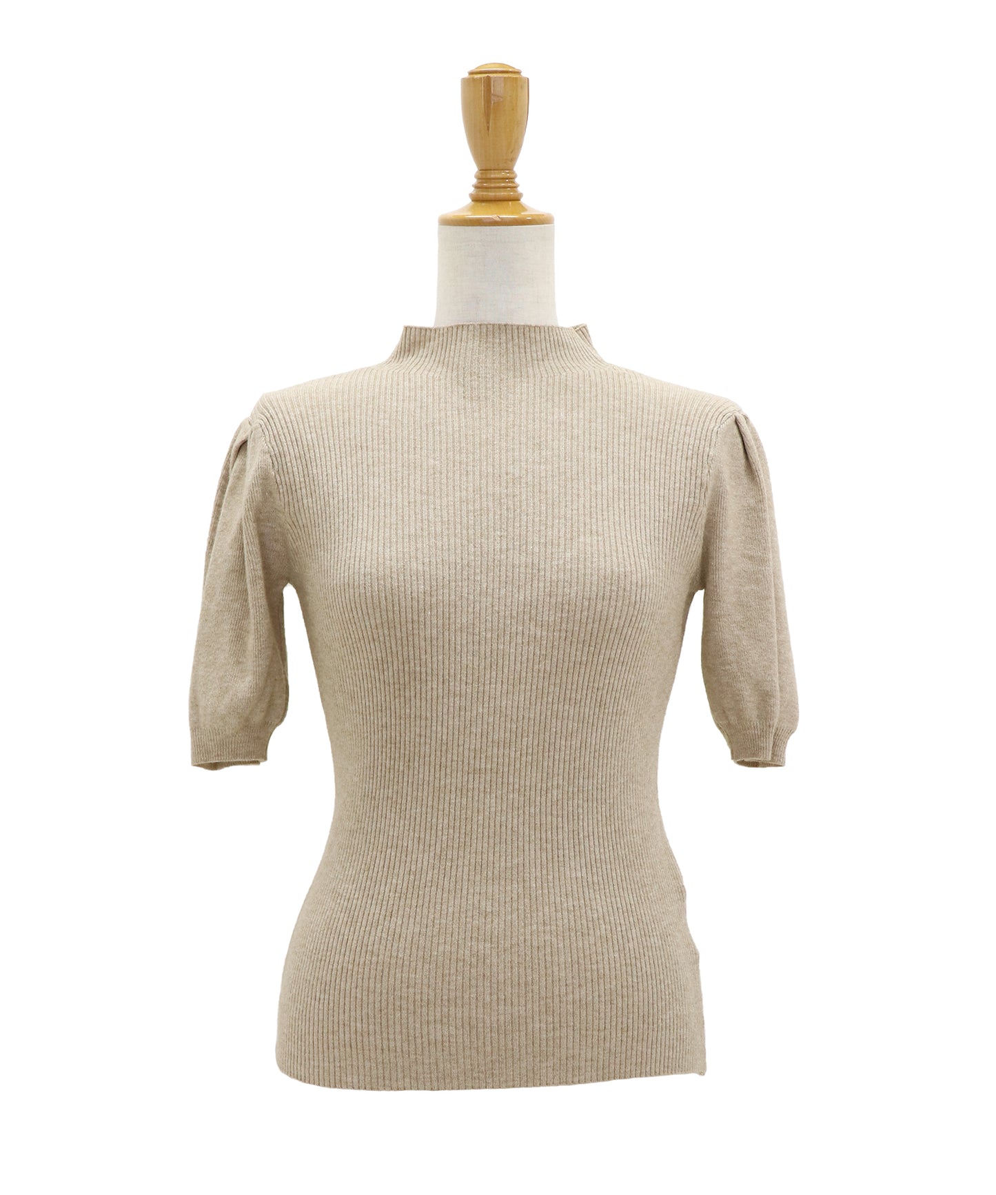 【SALE】パフスリーブ半袖なめらかニット【ネコポス】