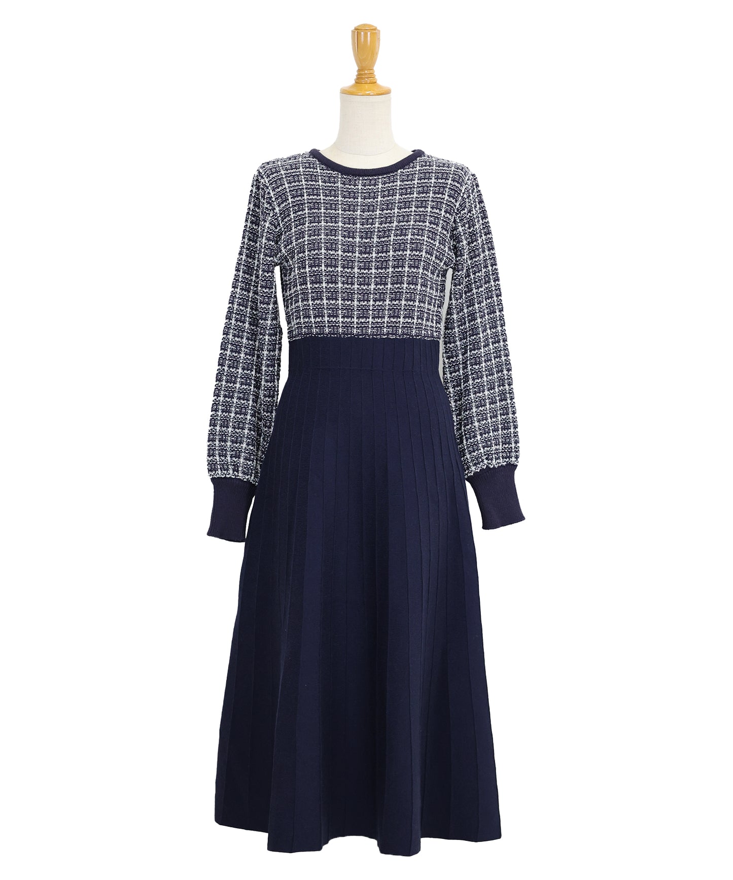 【SALE】ツイードニットワンピース