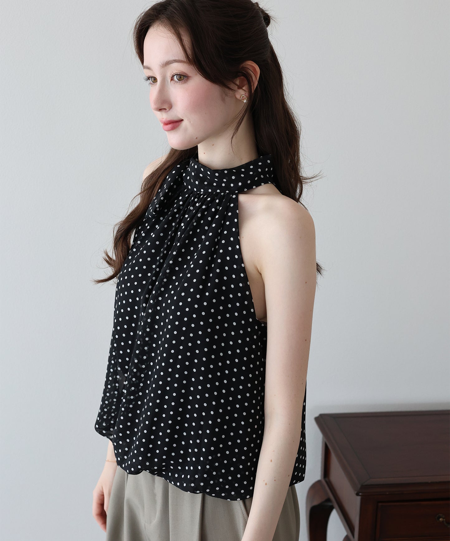 【早割5%OFF】ホルターネックバルーンブラウス【メール便】