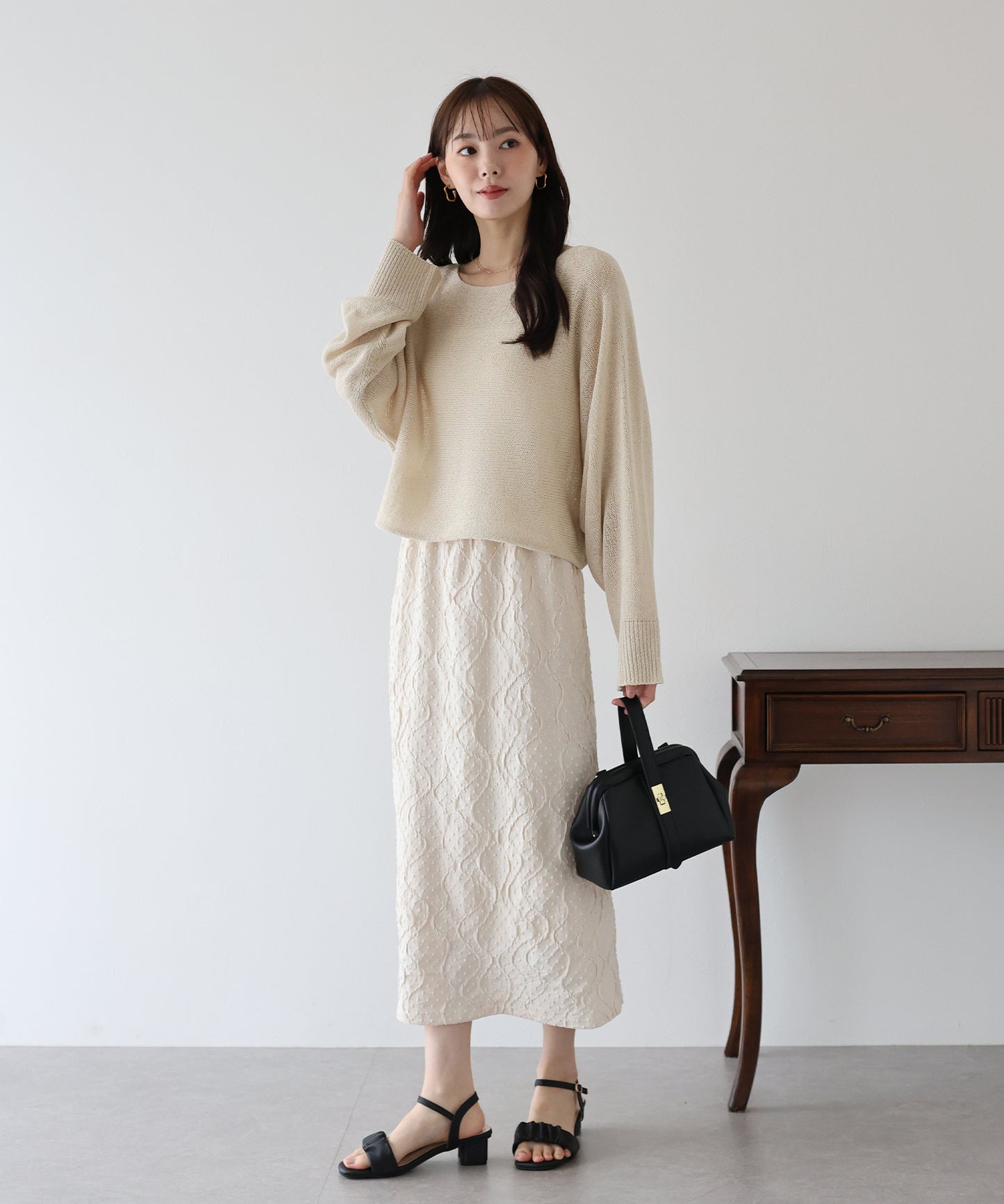 【TIME SALE】メッシュドルマンニット