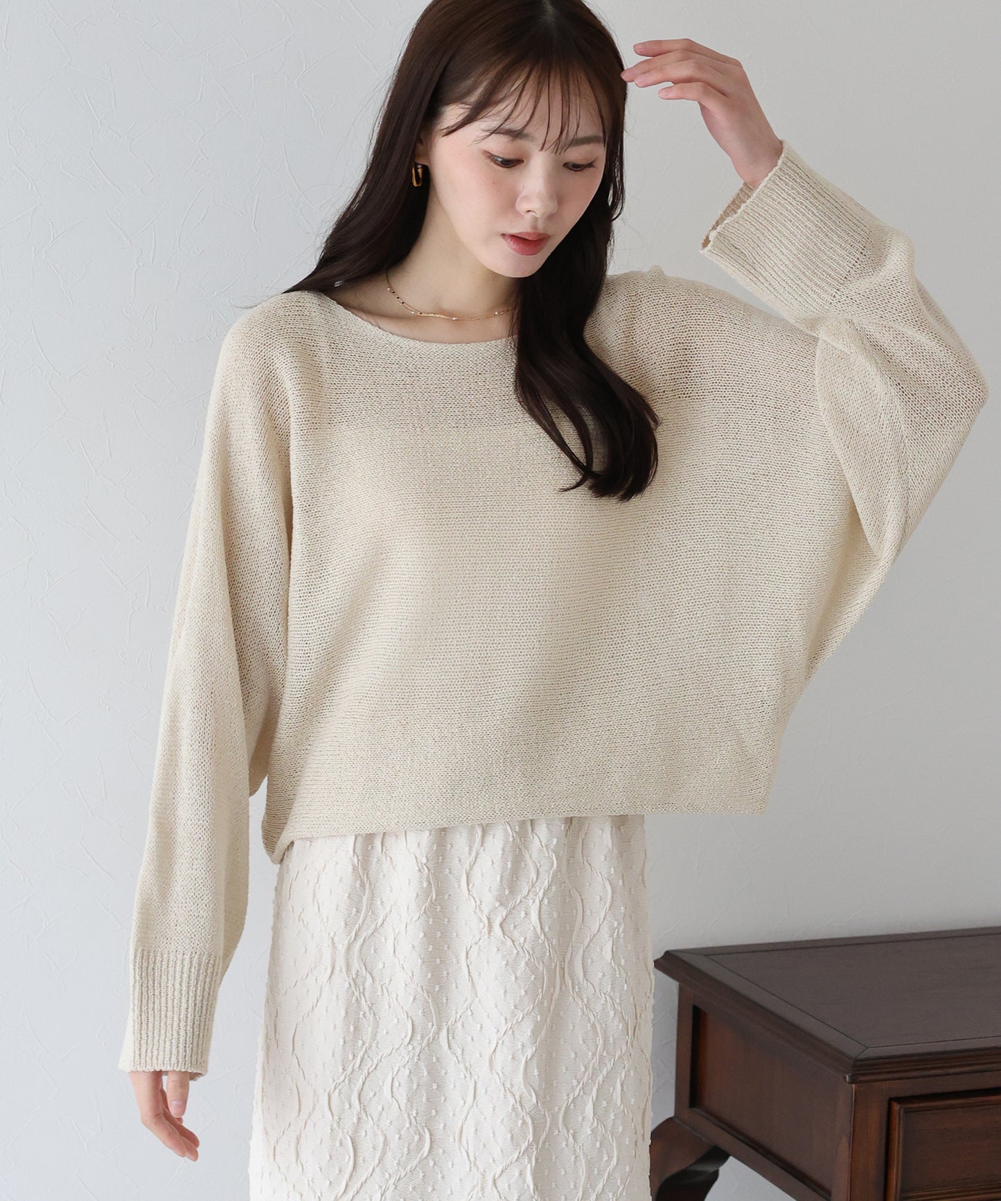 【TIME SALE】メッシュドルマンニット