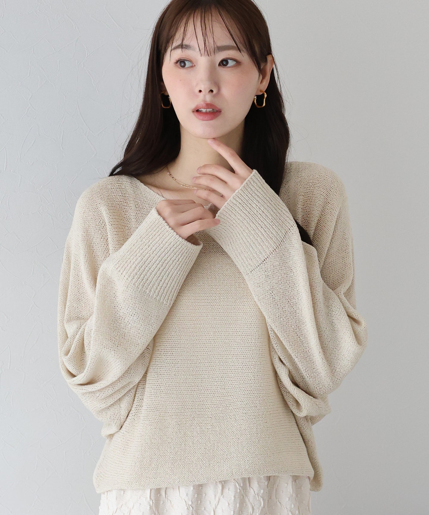 【TIME SALE】メッシュドルマンニット