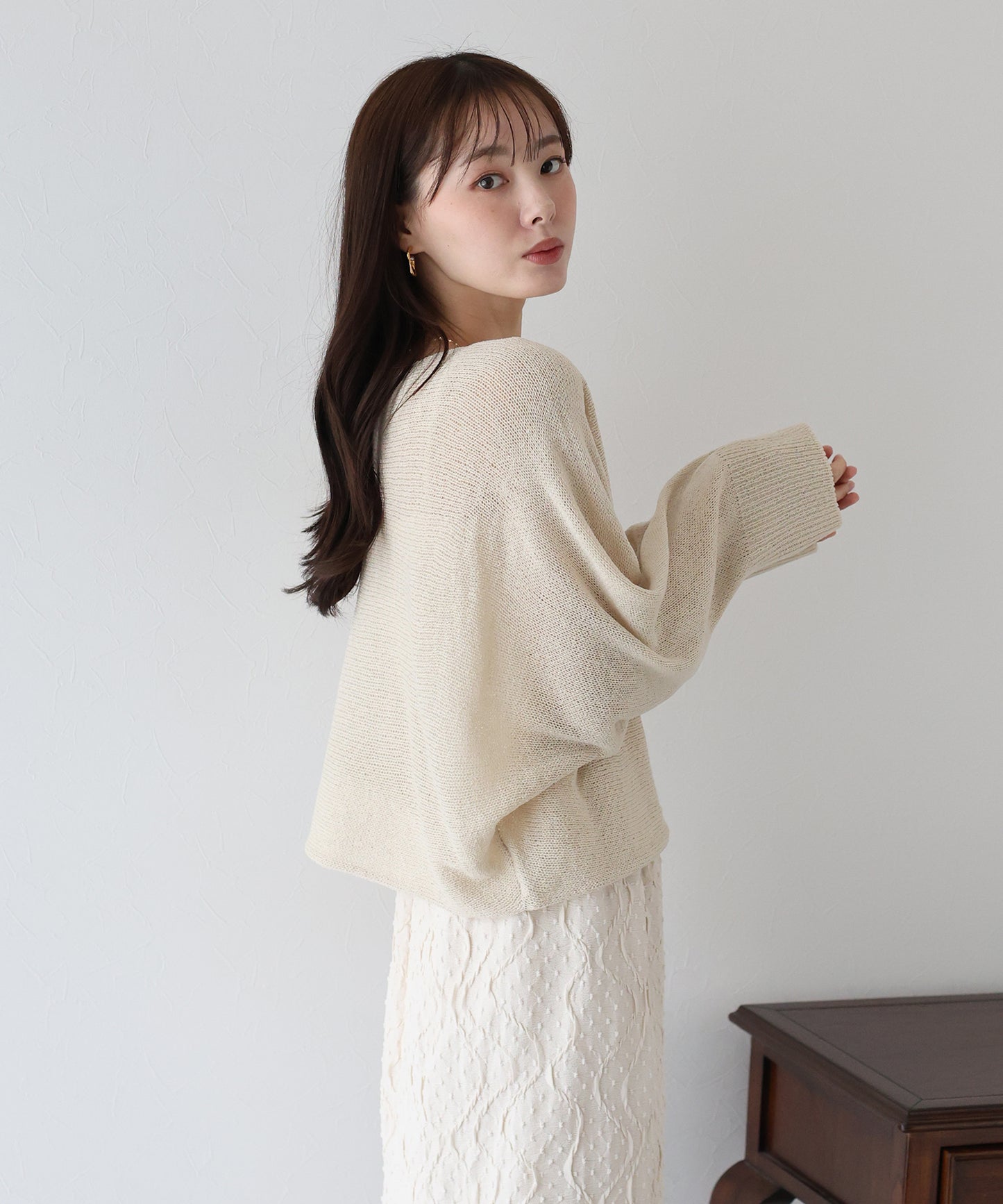 【TIME SALE】メッシュドルマンニット