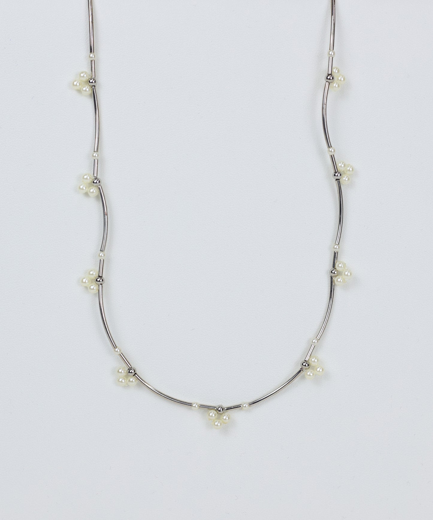 【早割5%OFF】フラワーパールバーネックレス / ニッケルフリー【ネコポス】