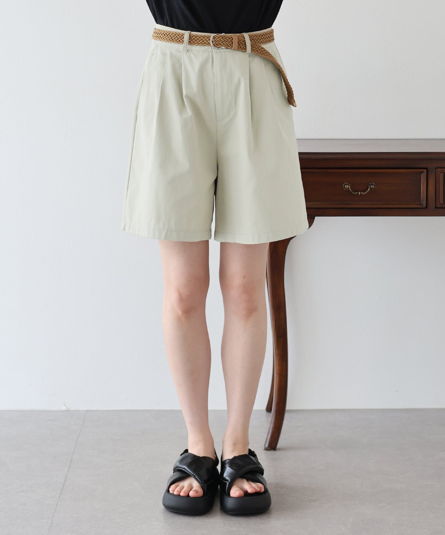 【SALE】メッシュベルト付きハーフパンツ