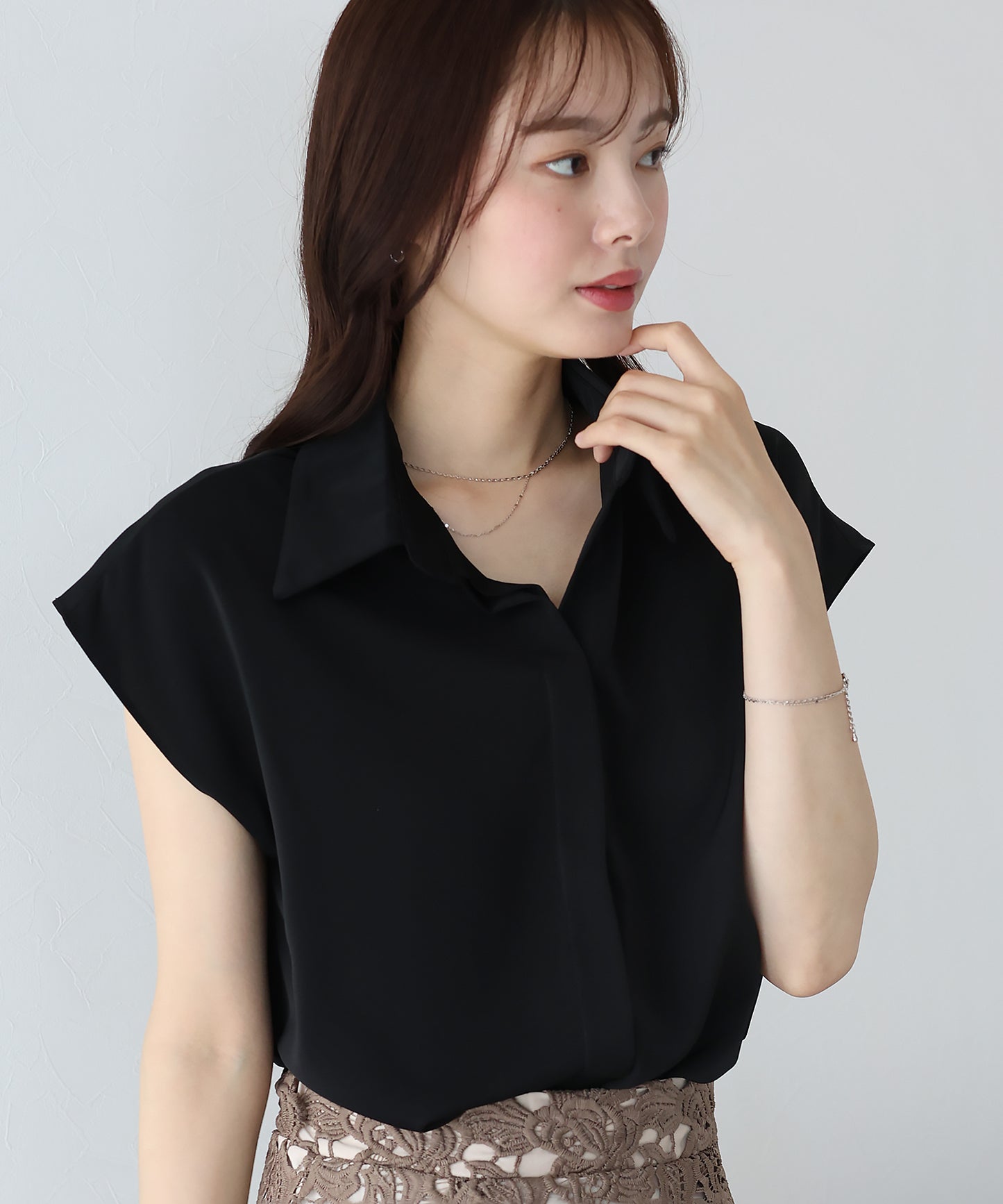 【TIME SALE】フレンチスリーブシャツ【ネコポス】